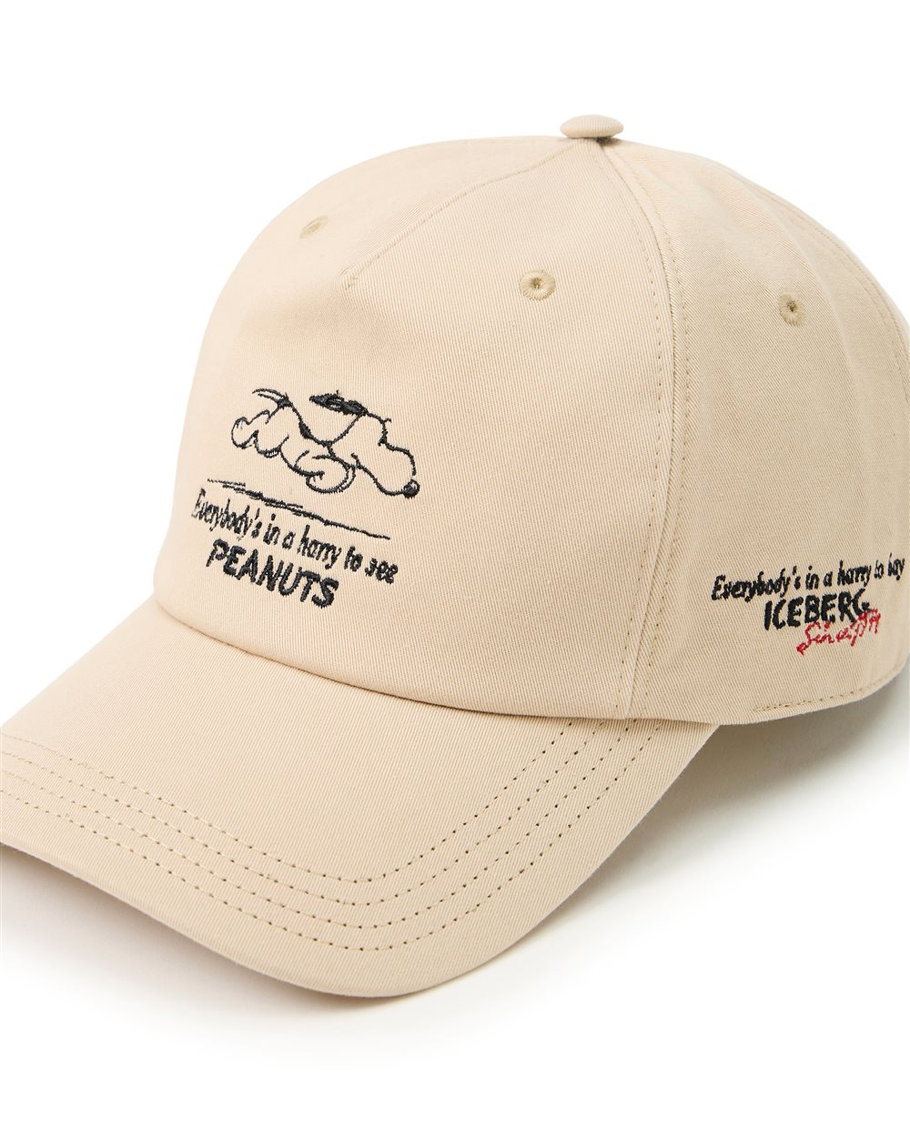 Beige Snoopy cap side variation