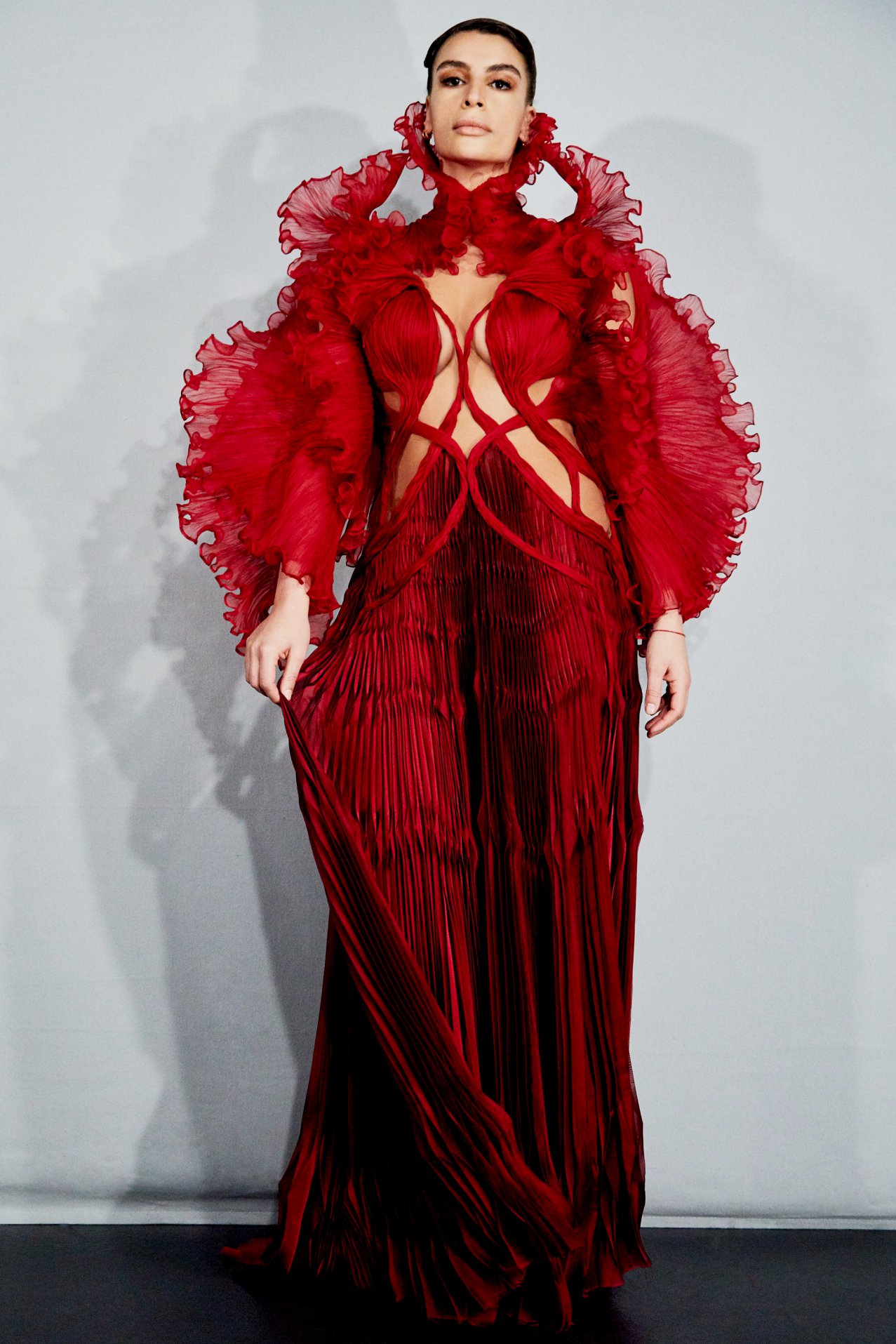Sevdaliza in a custom Roots of Rebirth look backstage