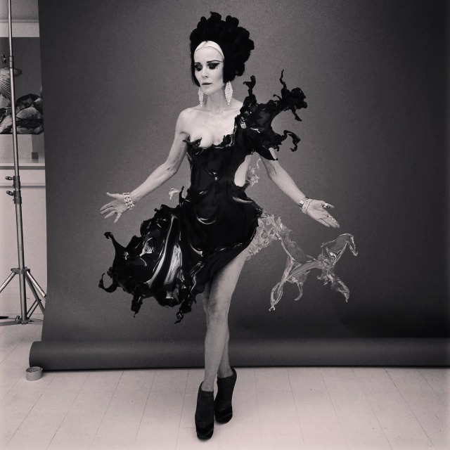Studio image showing the splash-derived silhouette full length
