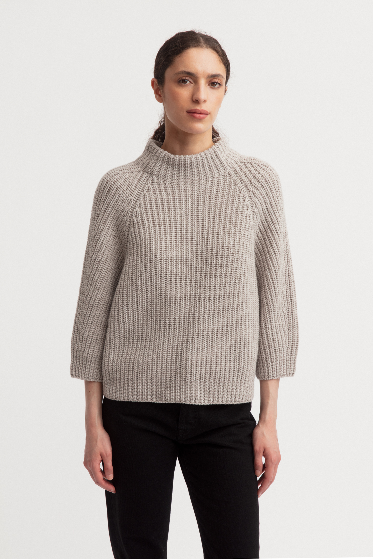 Modelled silhouette showing the easy boxy fit