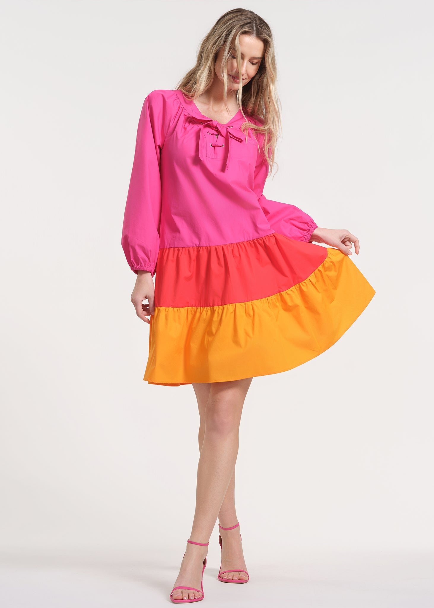 Full-length look showing the swing of the hem