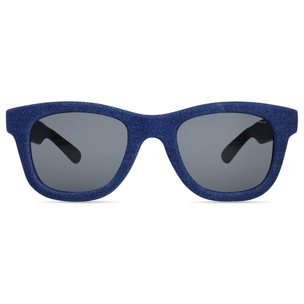 Front view showing the square lenses and thick rim