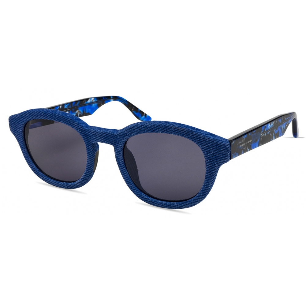 Denim version showing the same frame in a lighter wash-like finish