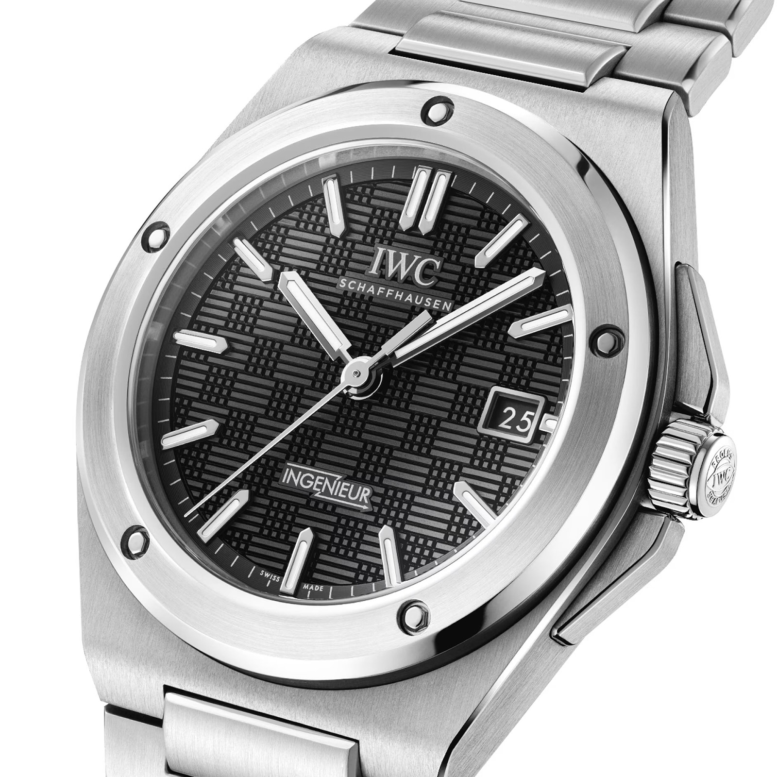 Dial close-up emphasizing the bezel screws and texture