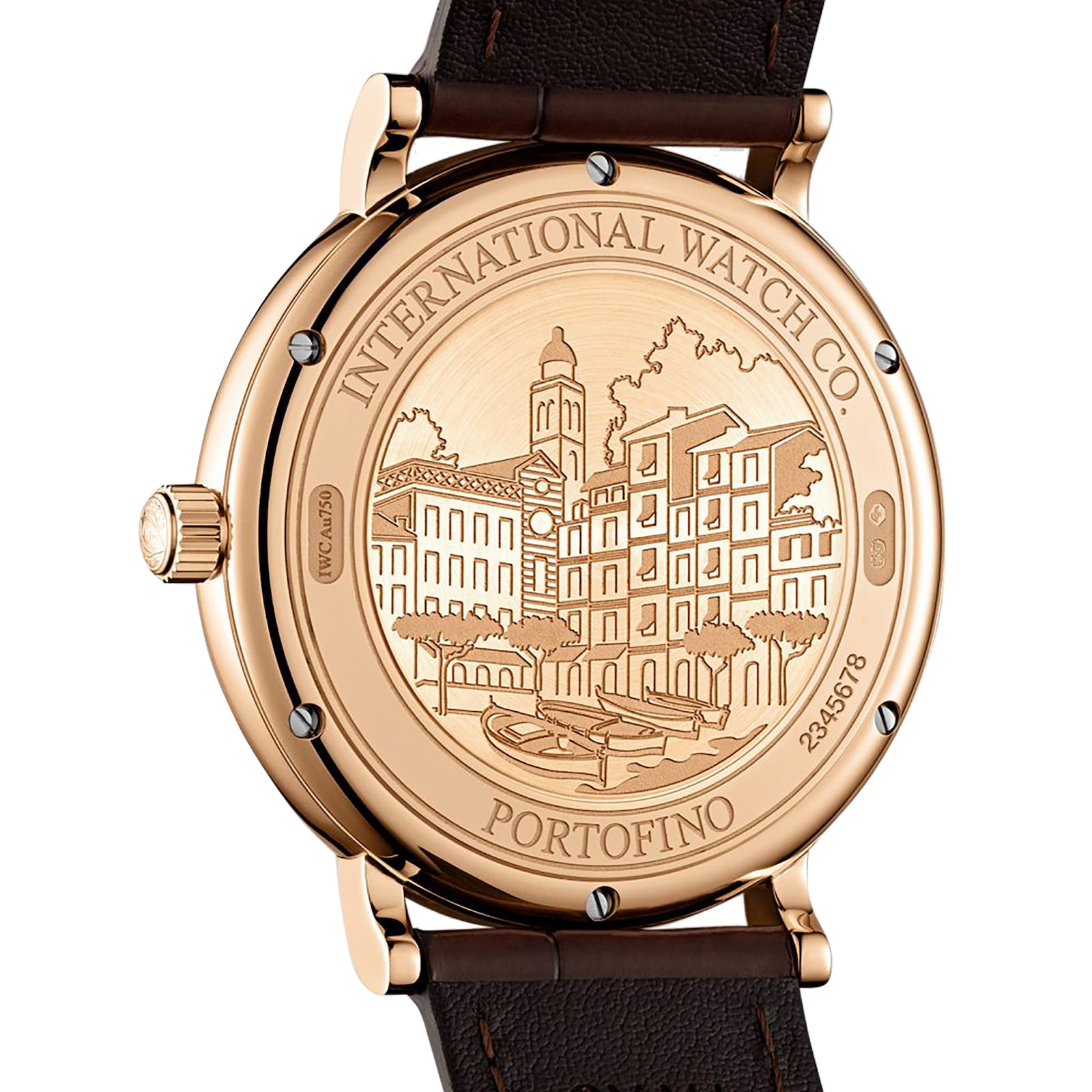 Caseback medallion engraved with the Portofino scene