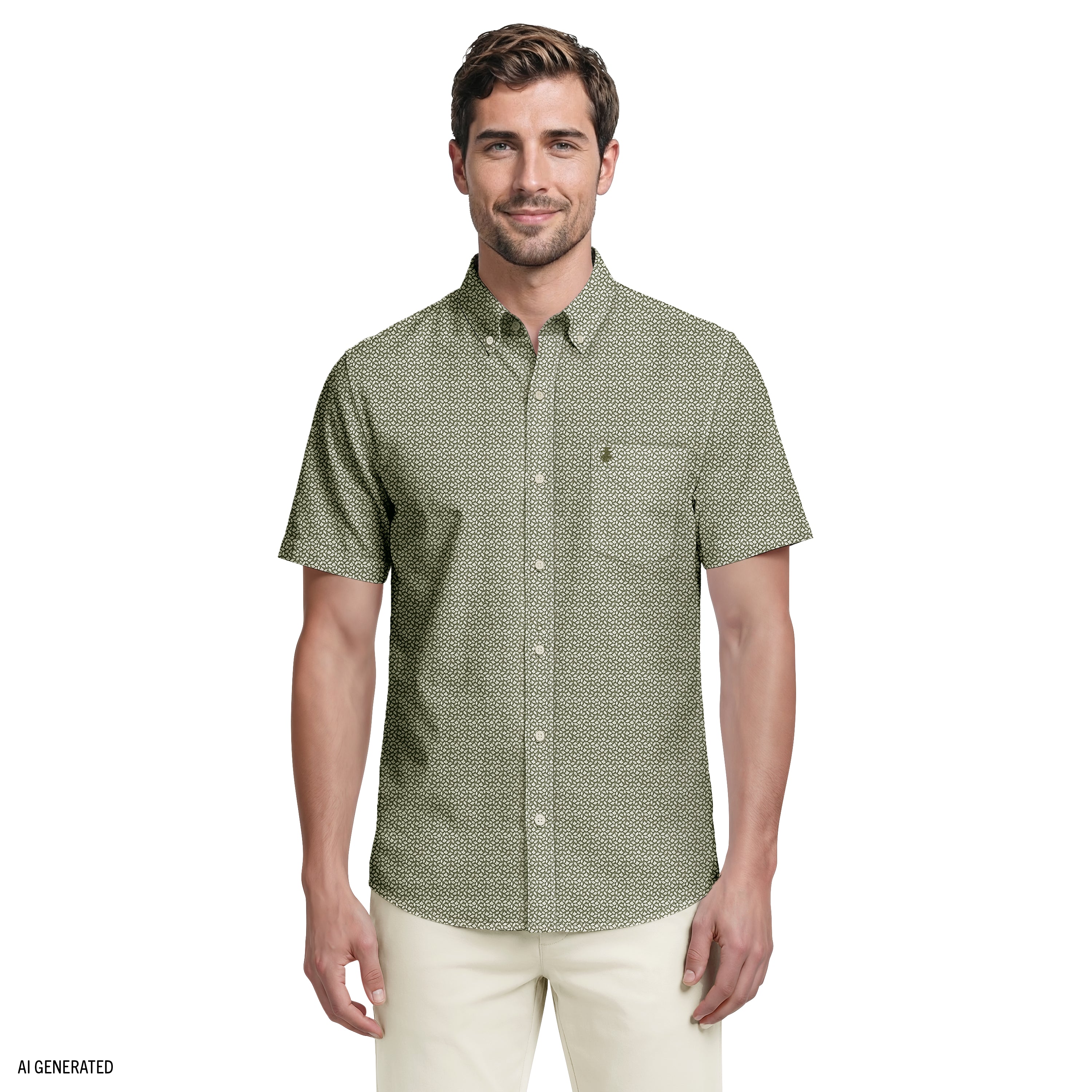 Breeze Short Sleeve Printed Button-Down Shirt