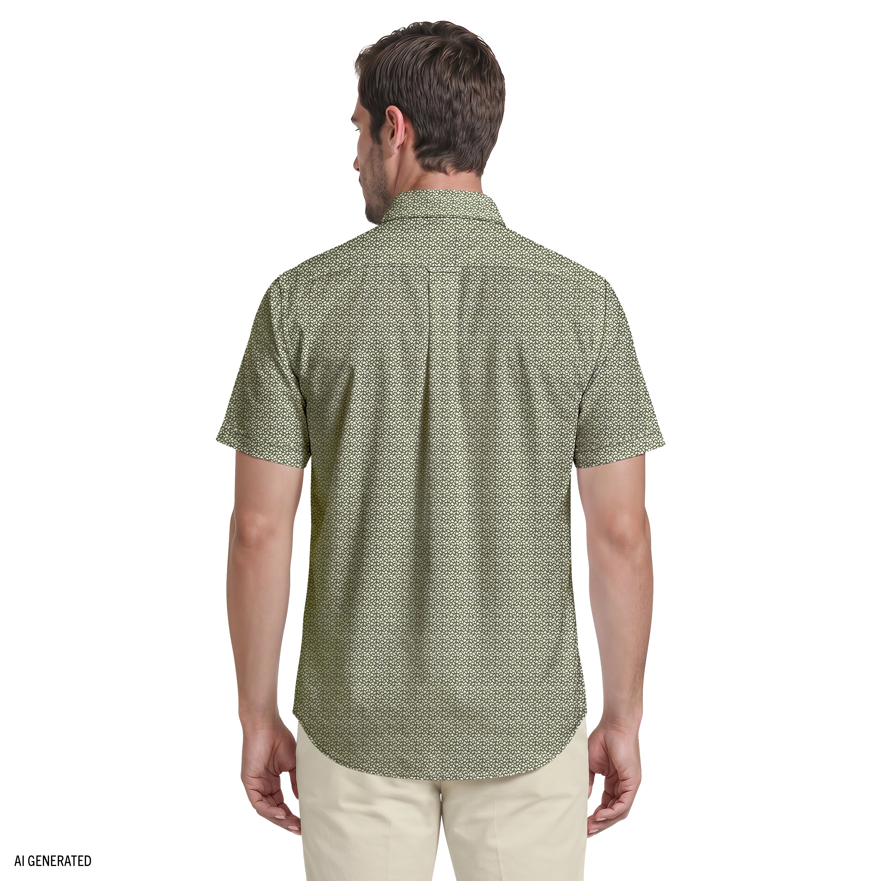 Back view of the lightweight woven shirt