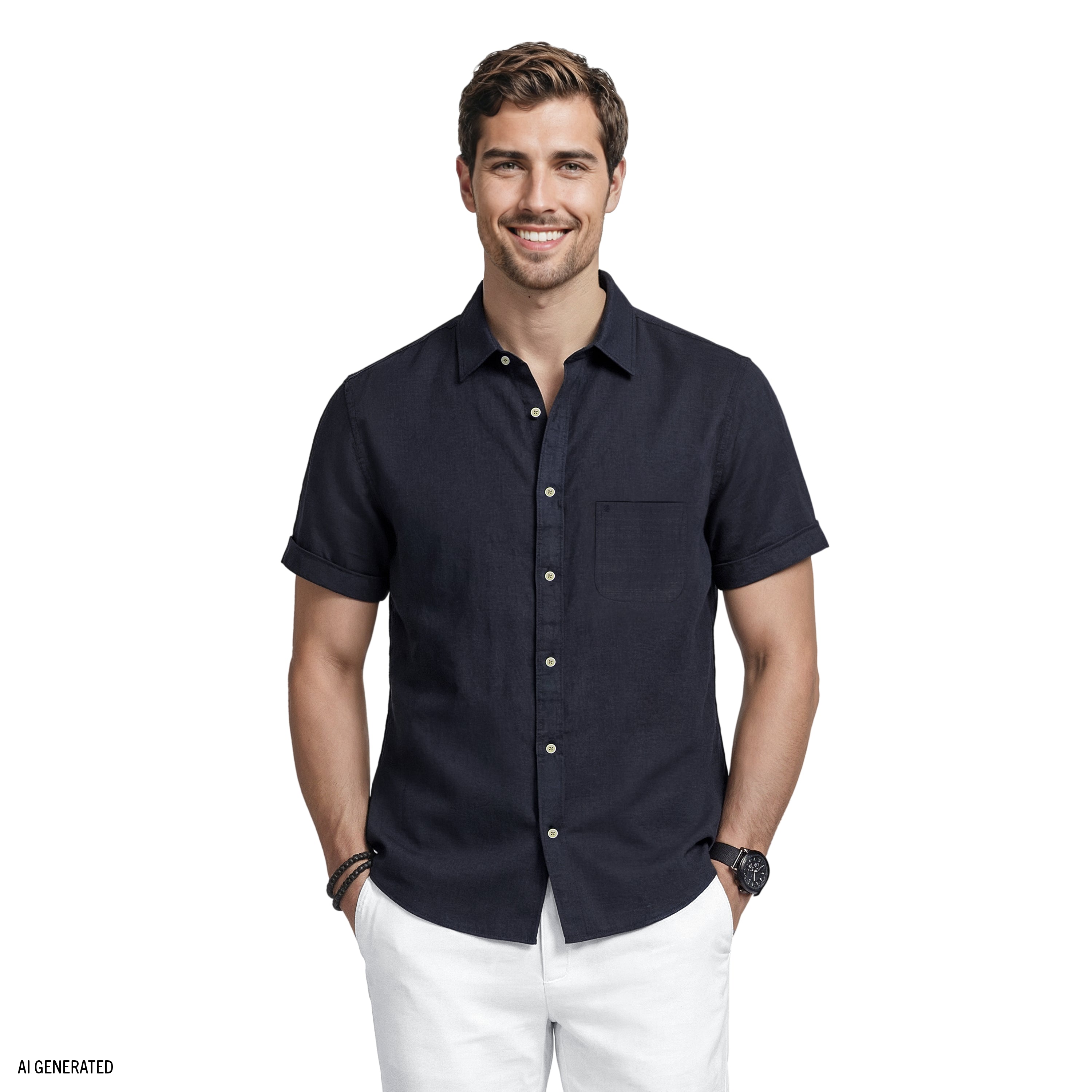 Luxury Sport Short Sleeve Button-Down Shirt