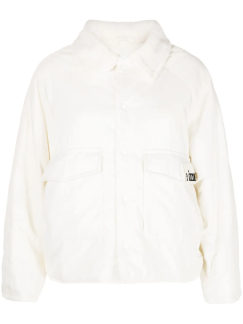 Logo-Patch Press-Stud Shirt Jacket