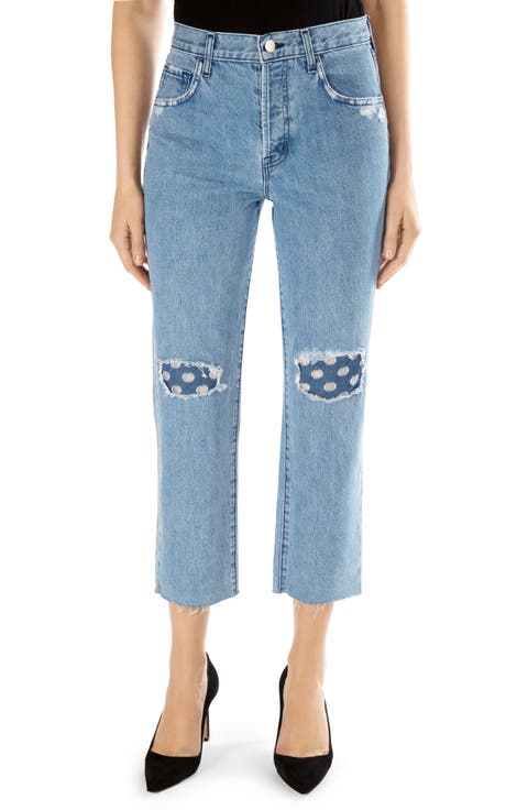 Wynne High Waist Crop Straight Leg Jeans