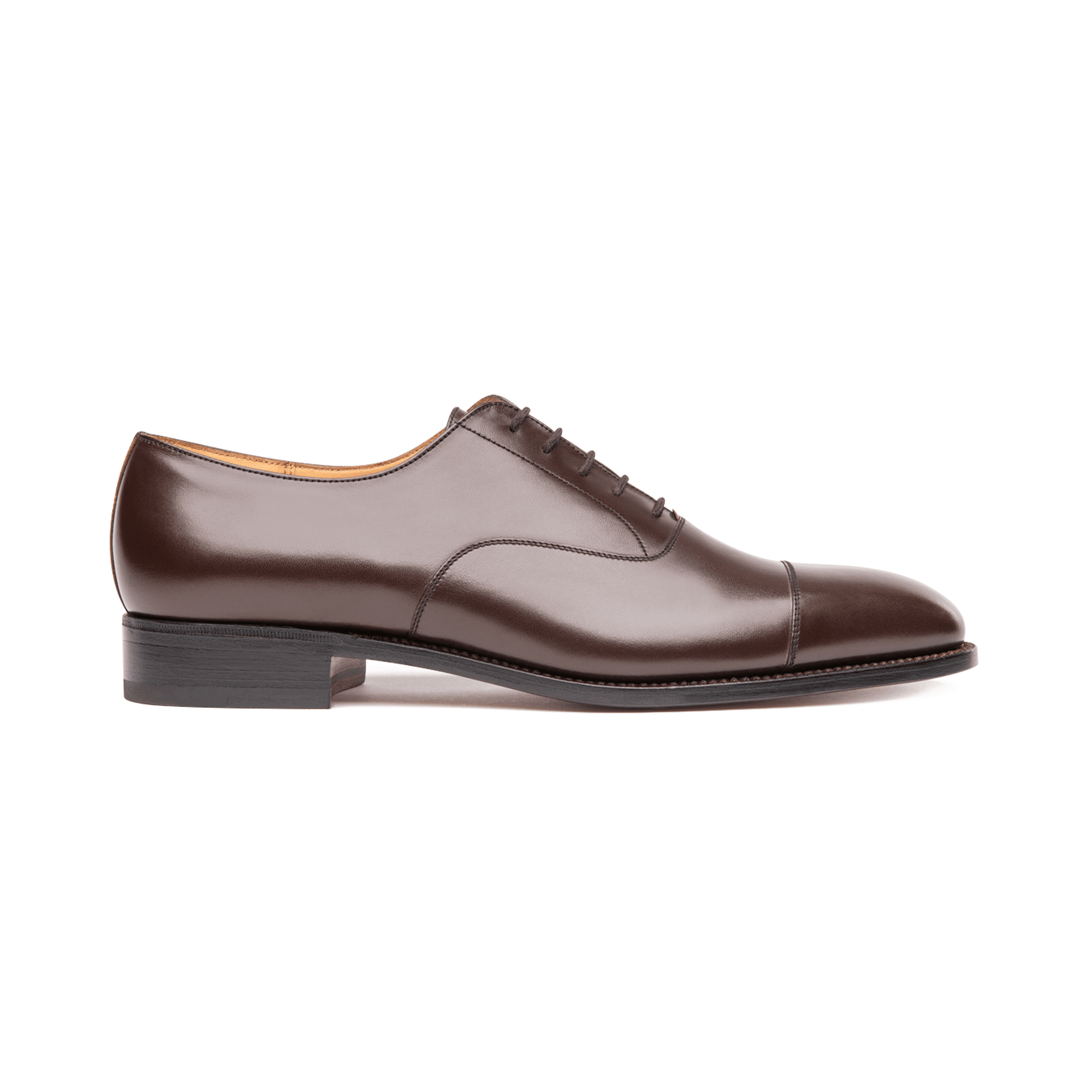 Brown leather version for a softer formal read