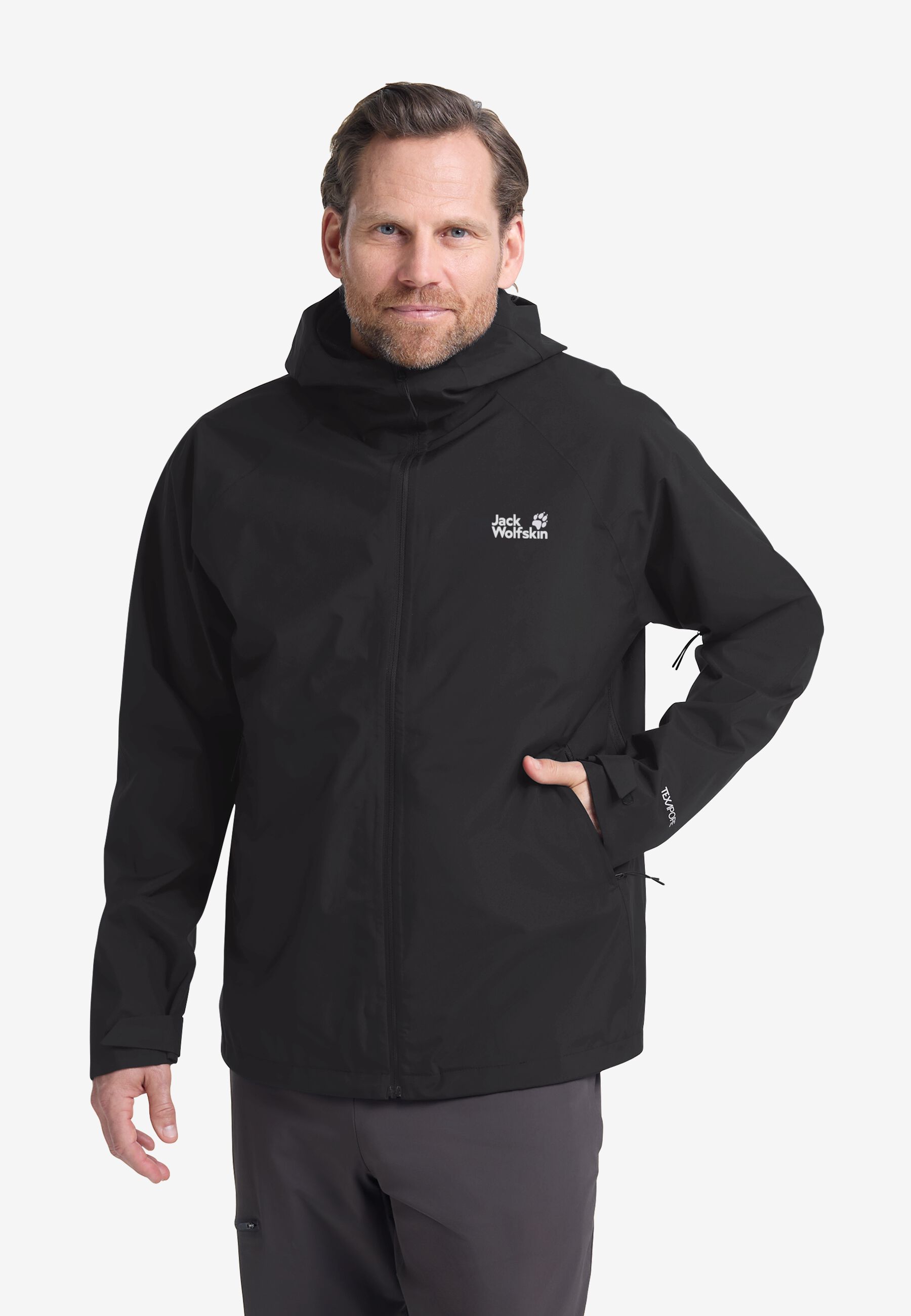Outer shell worn solo for wet transitional days