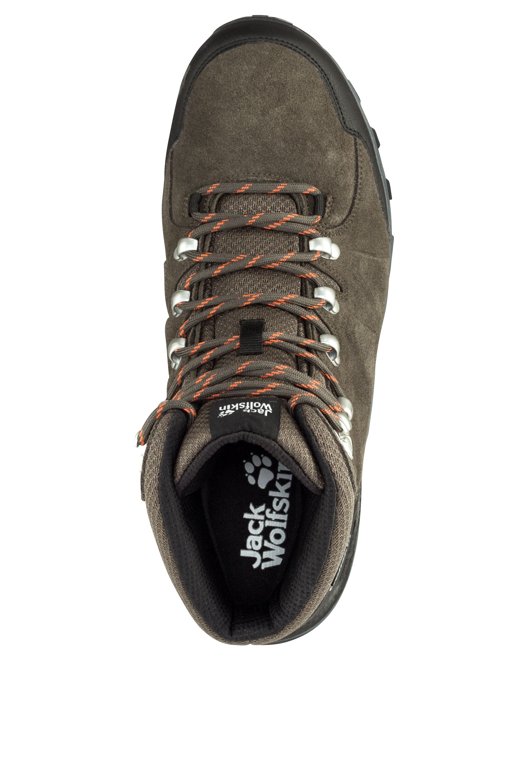 Top-down view across the collar and lacing channel