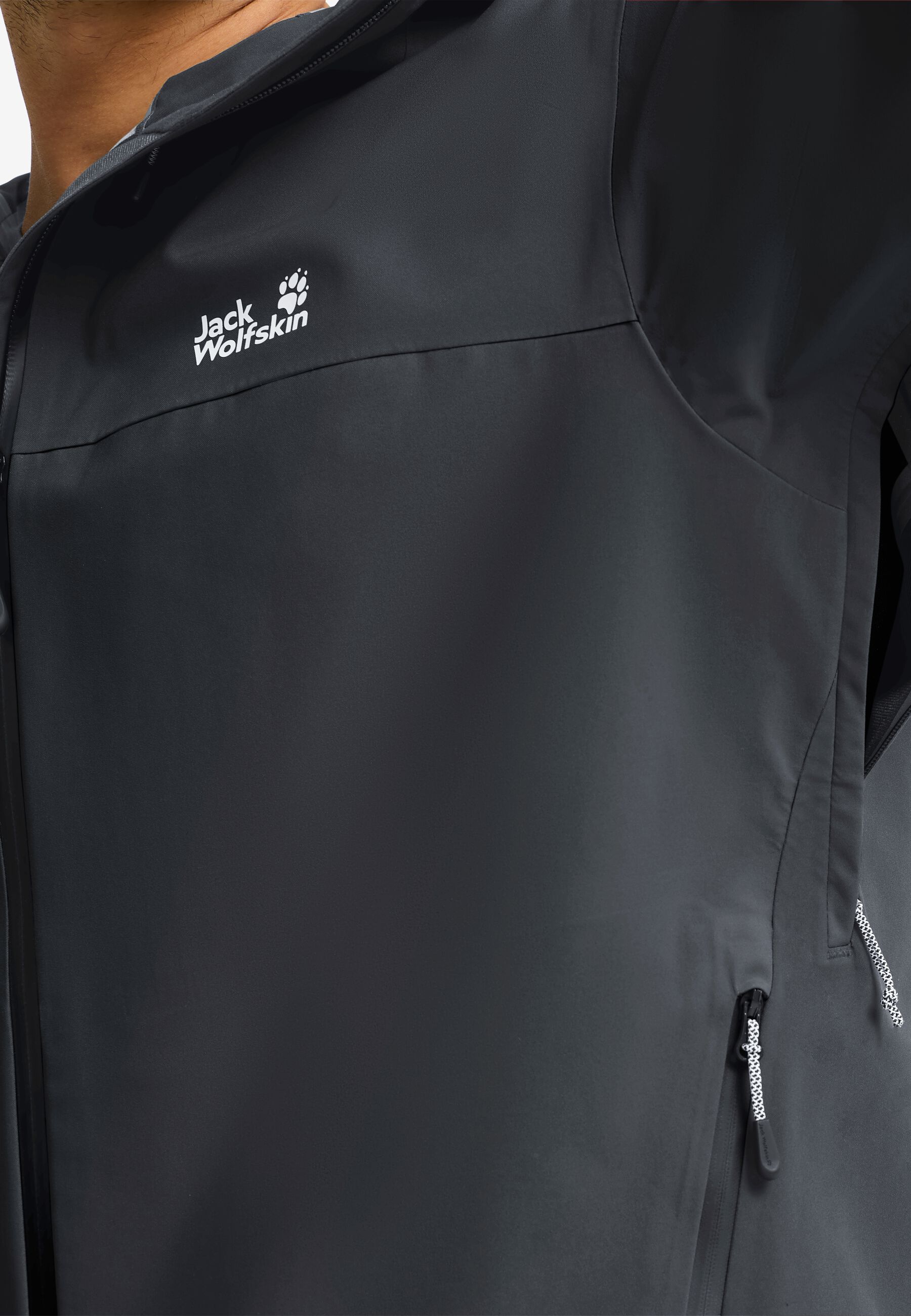Logo panel and pocket detail on the chest