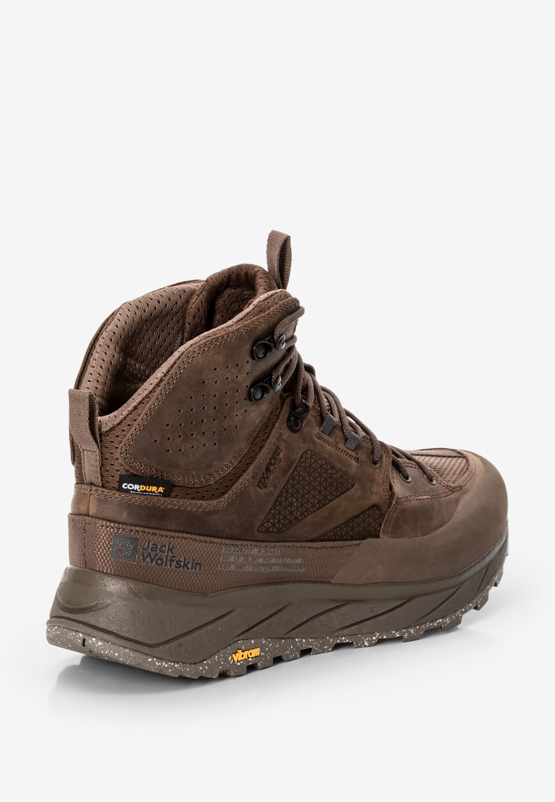 Heel-quarter view with the robust midsole build