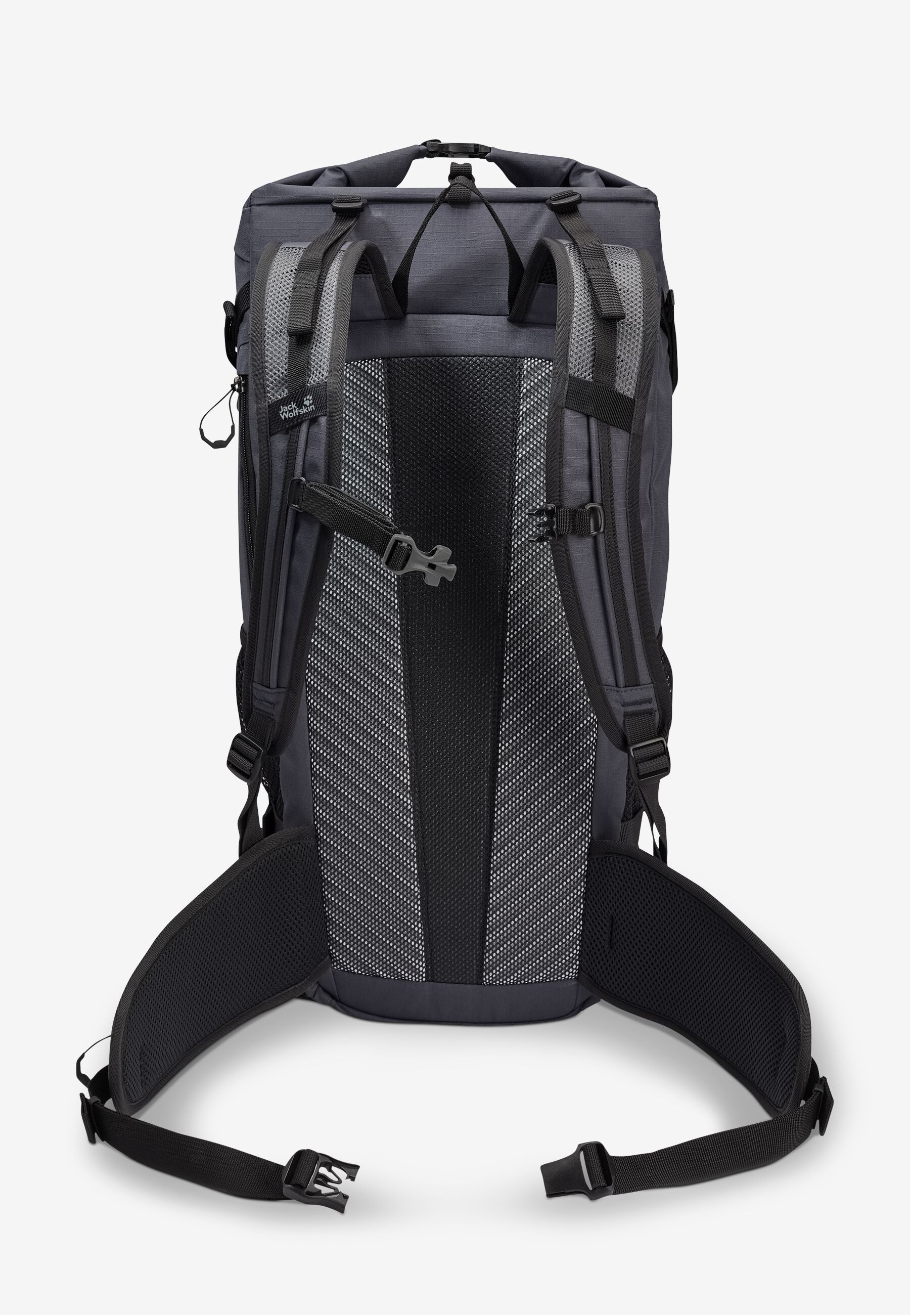 Rear suspension and padded waist belt detail