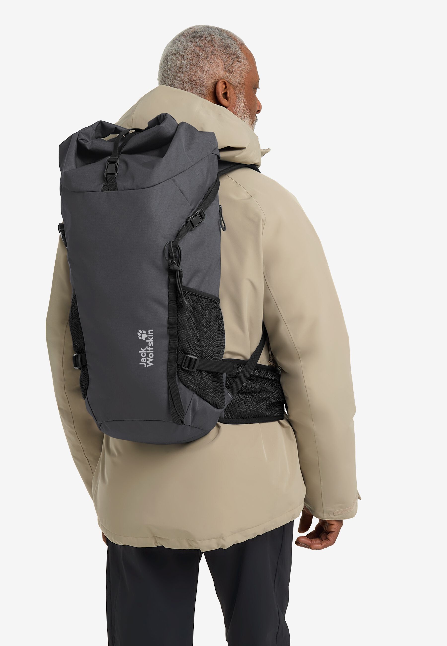 Back carry view with the full pack loaded