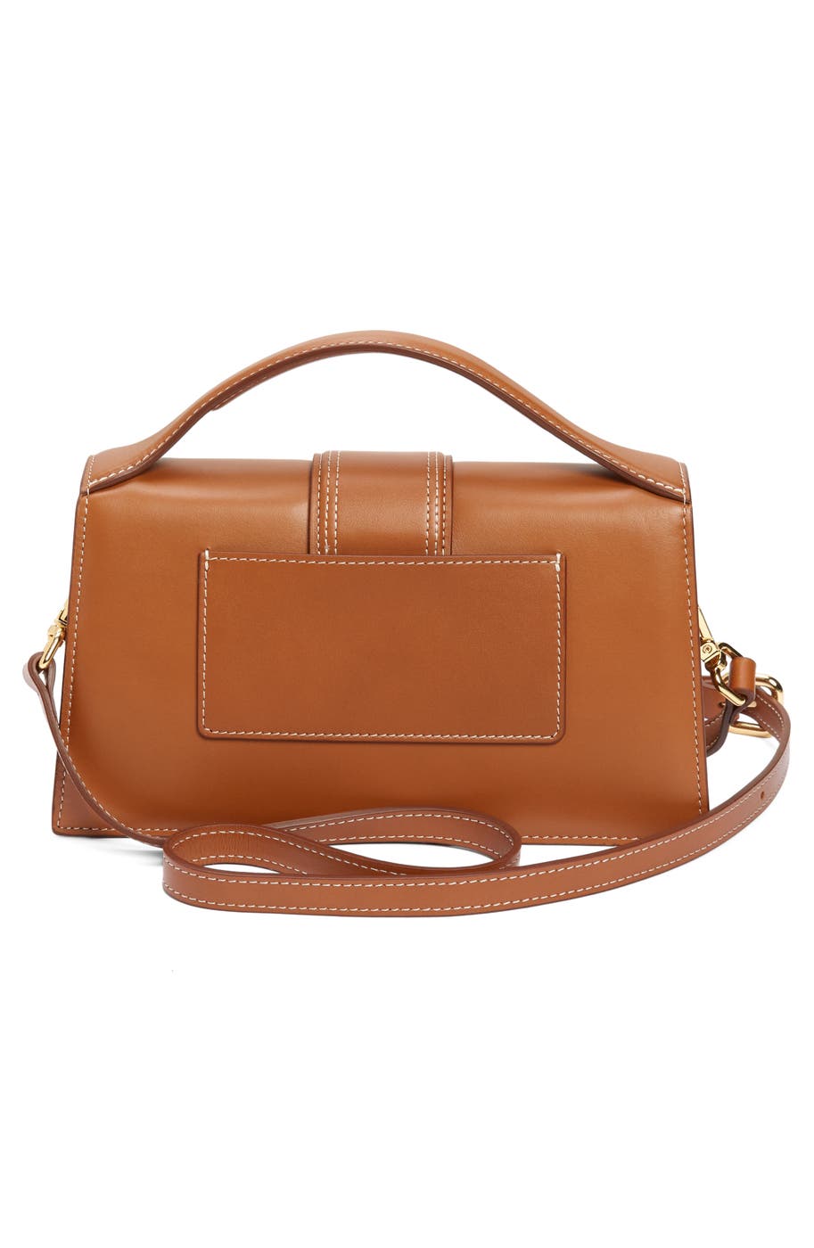 Back view with the exterior card slot and crossbody strap