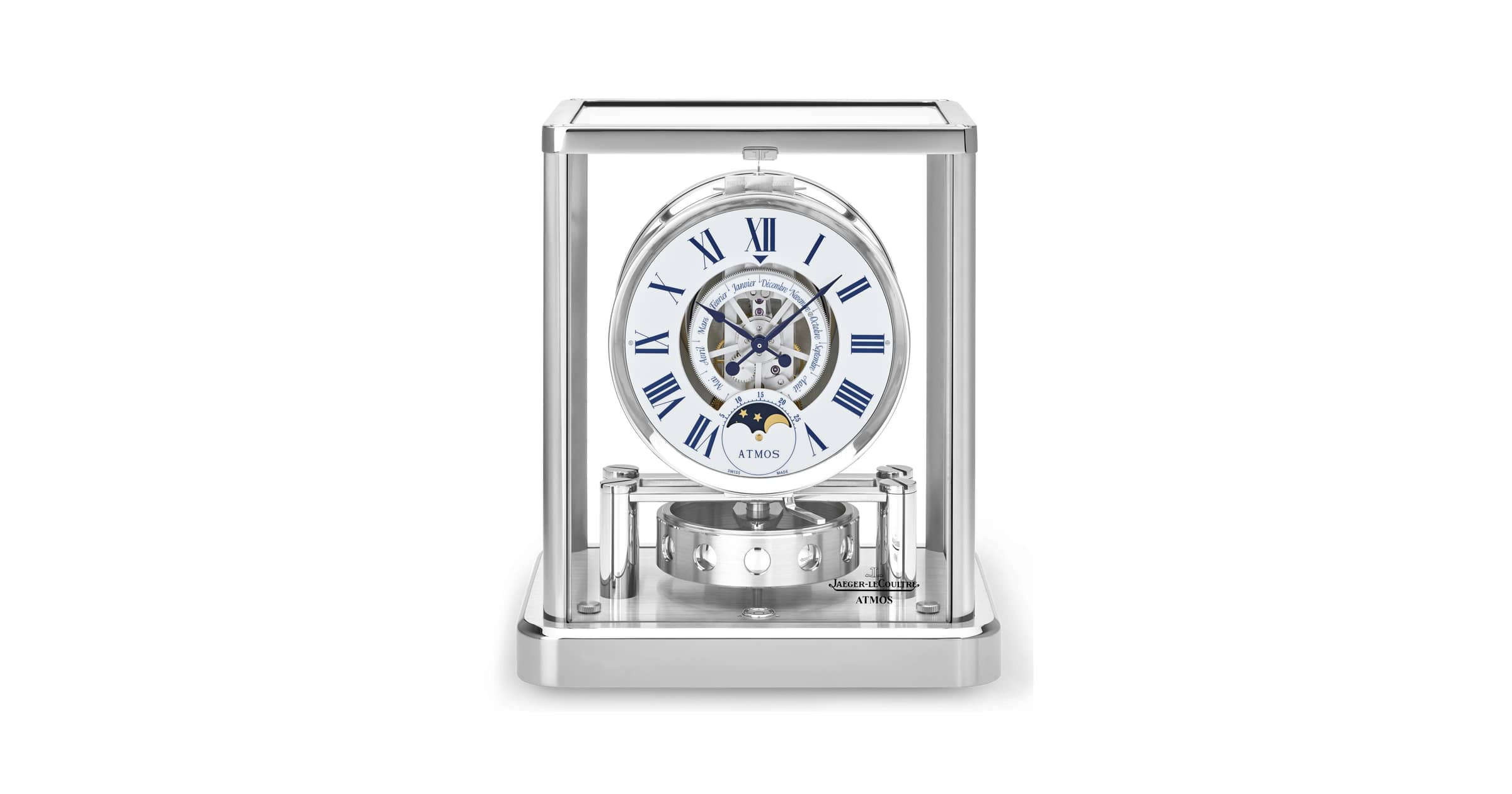 Cabinet profile showing the suspended movement