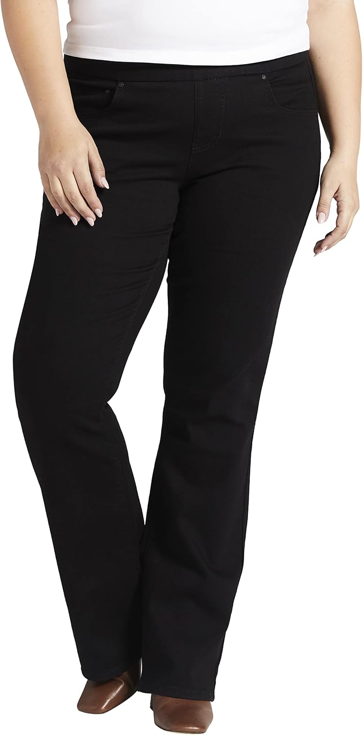 Black version of the same pull-on bootcut line