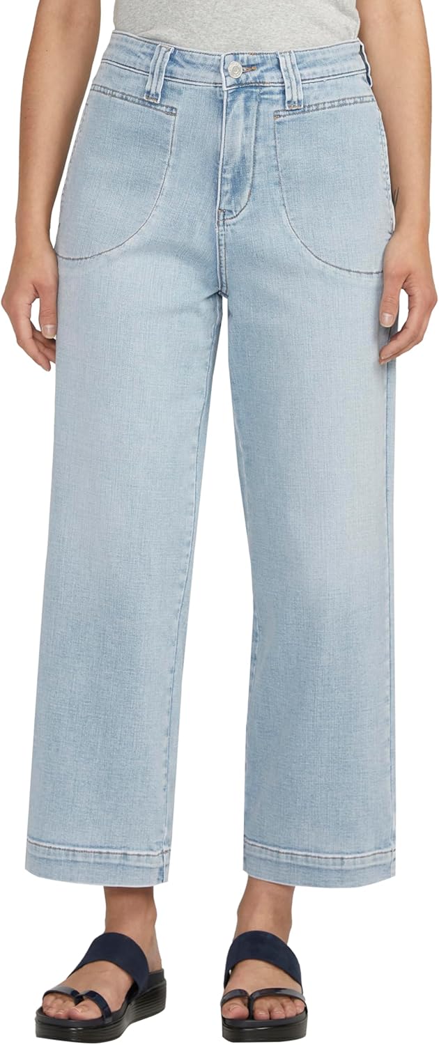 Light wash version of the same wide-leg frame