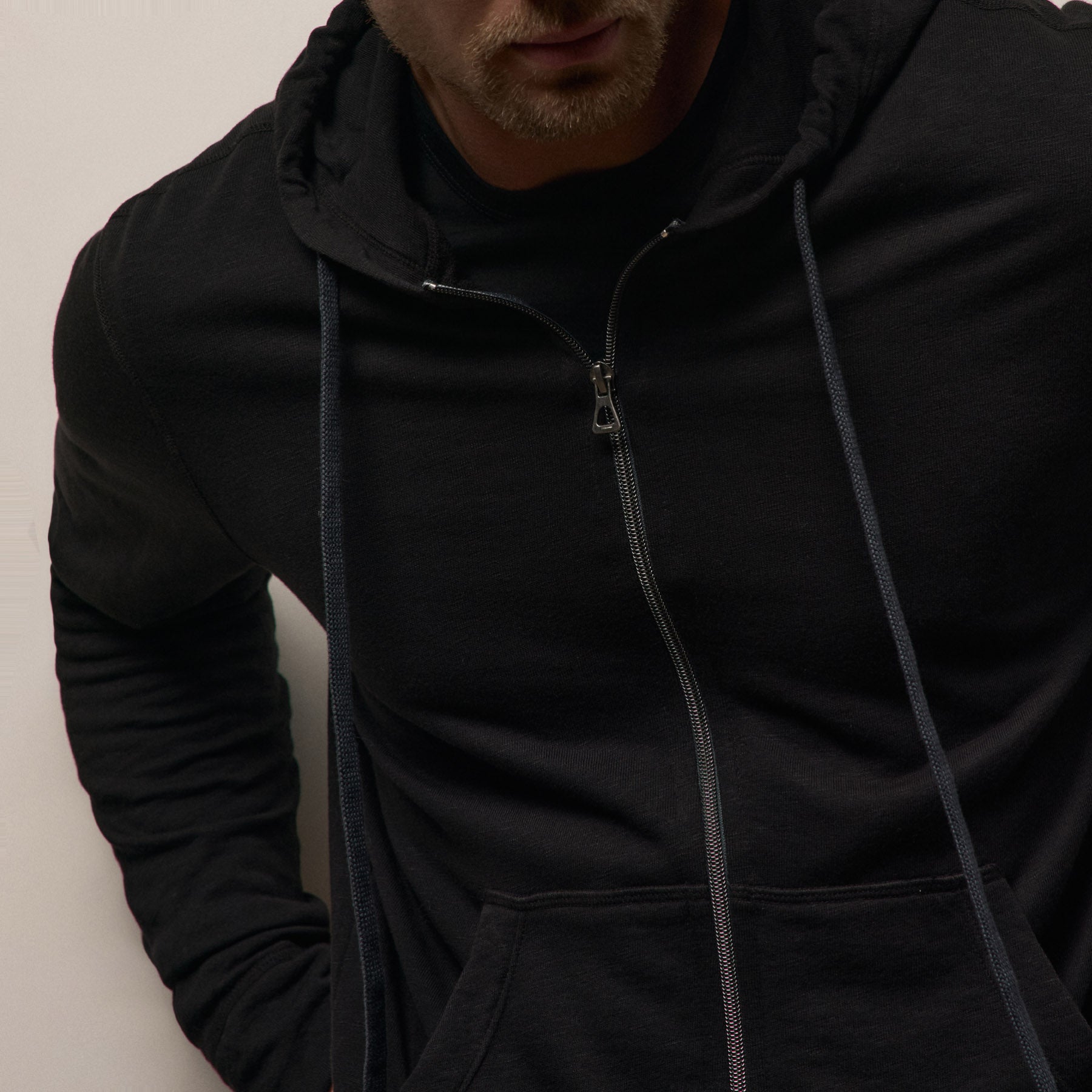 Vintage French Terry Zip Up Hoodie side angle