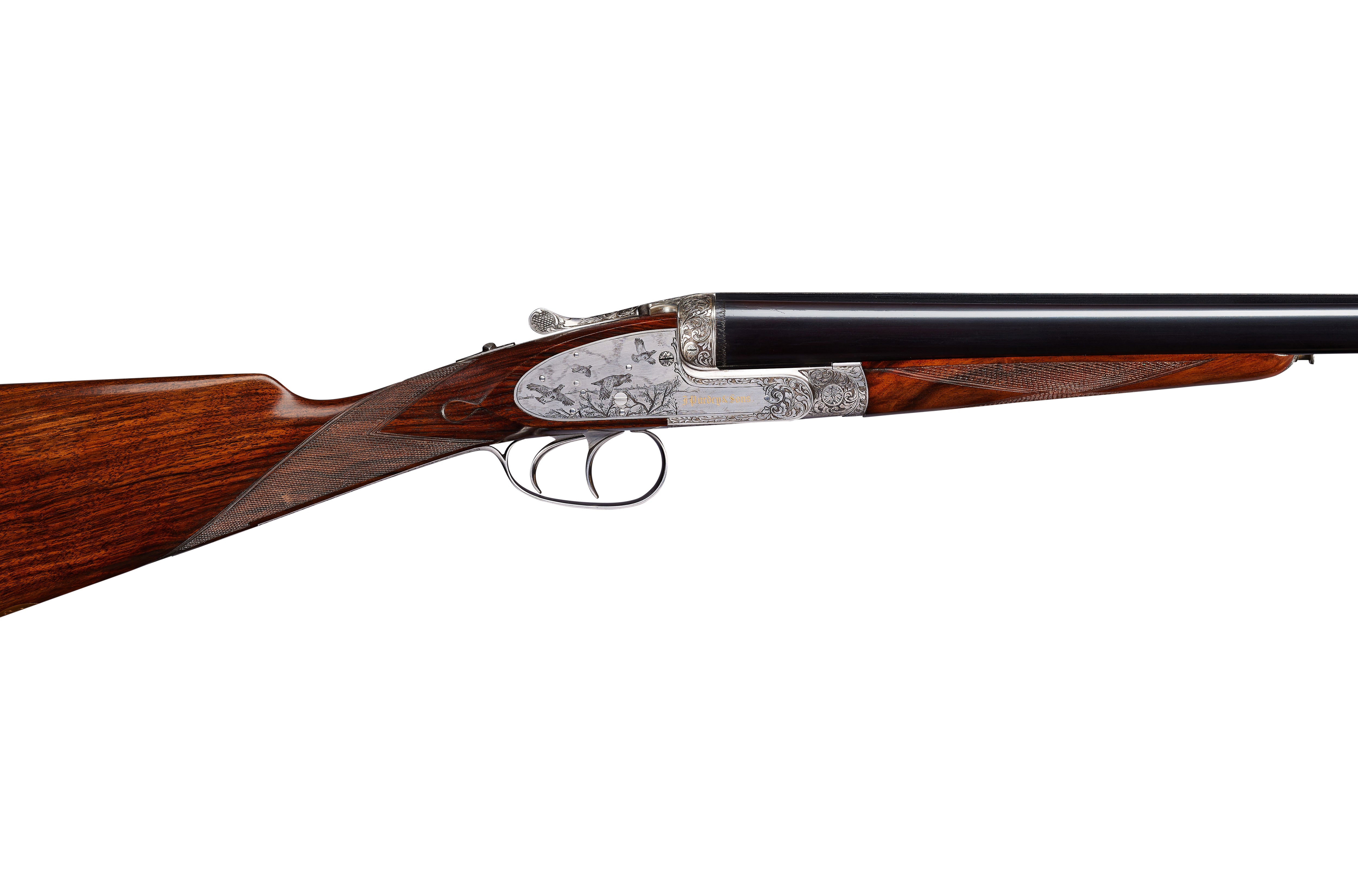 Action-body close-up with scroll engraving