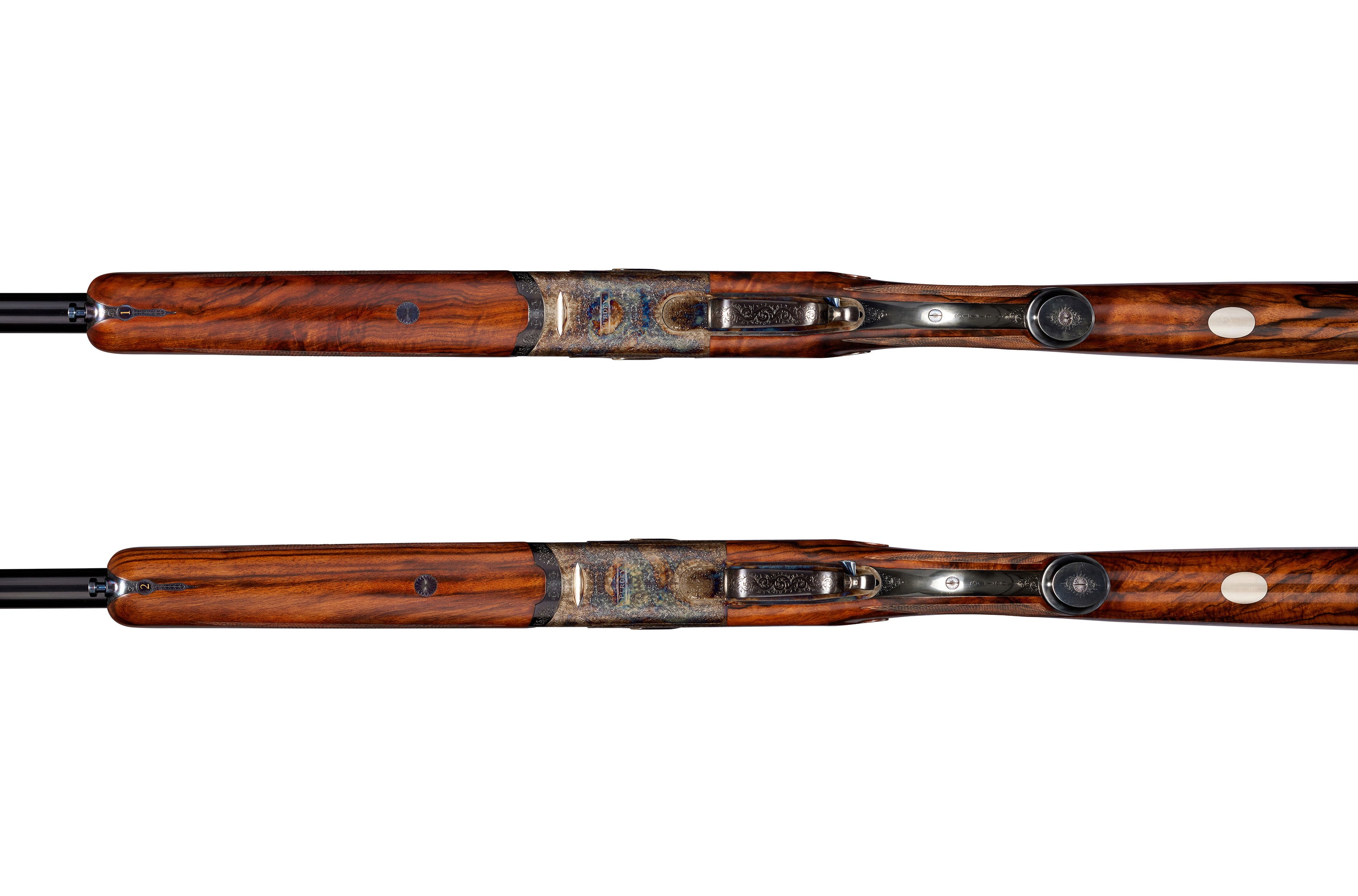 Top view of the trigger-plate action and rib