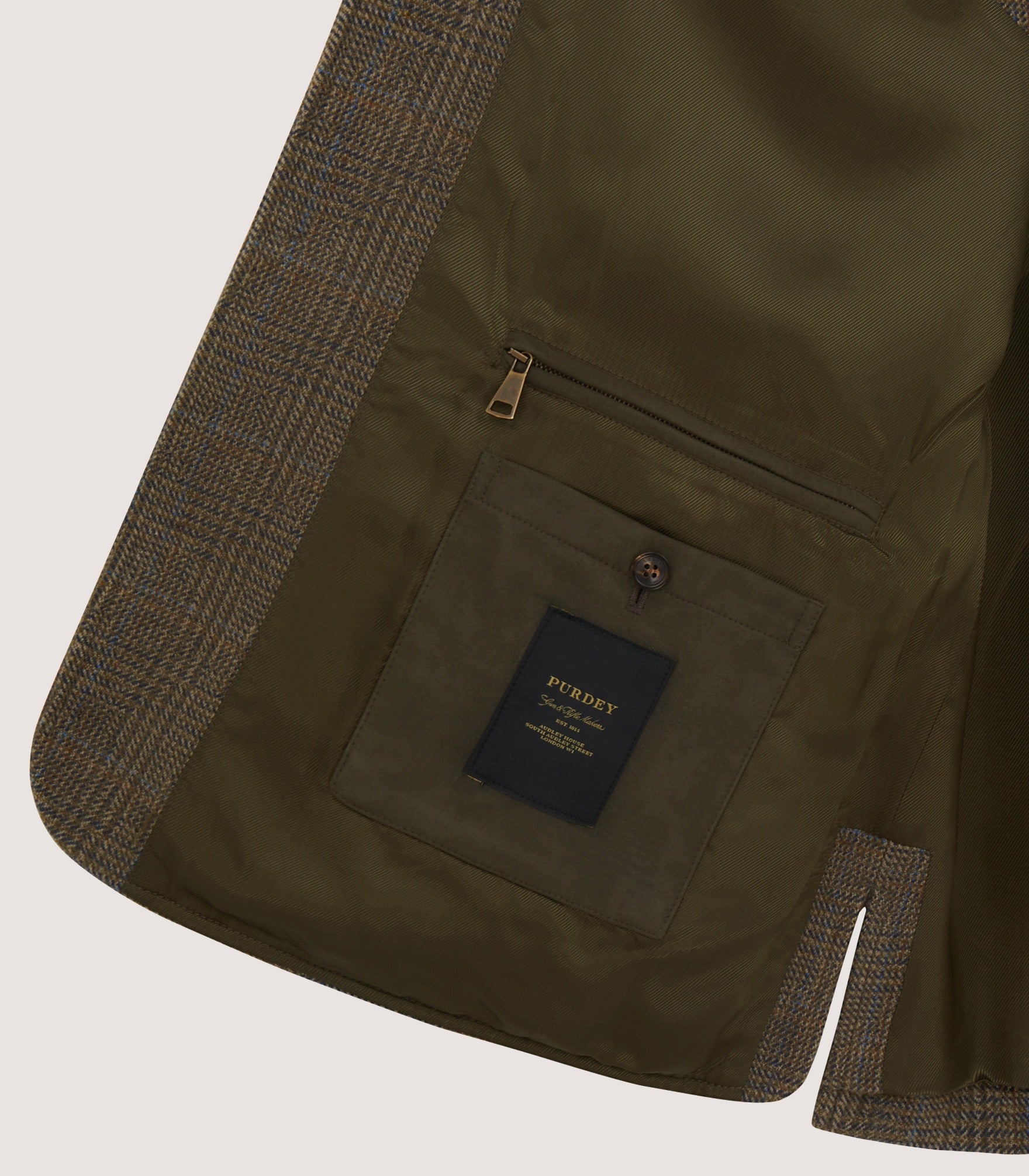 Interior close-up with pocket and lining detail