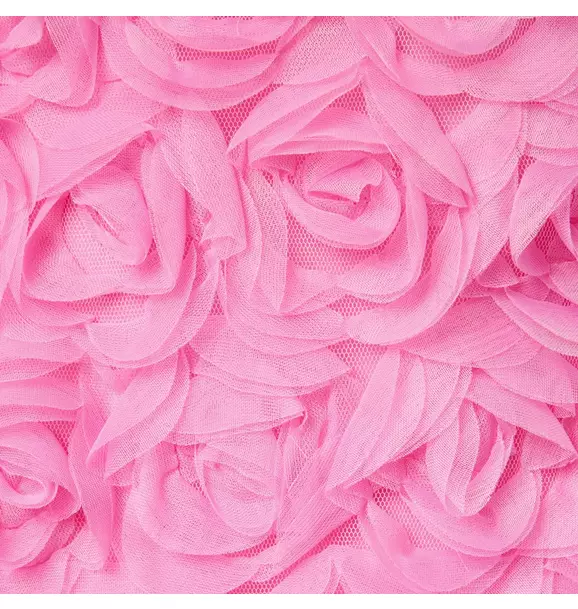 Macro closeup of the layered tulle rosettes