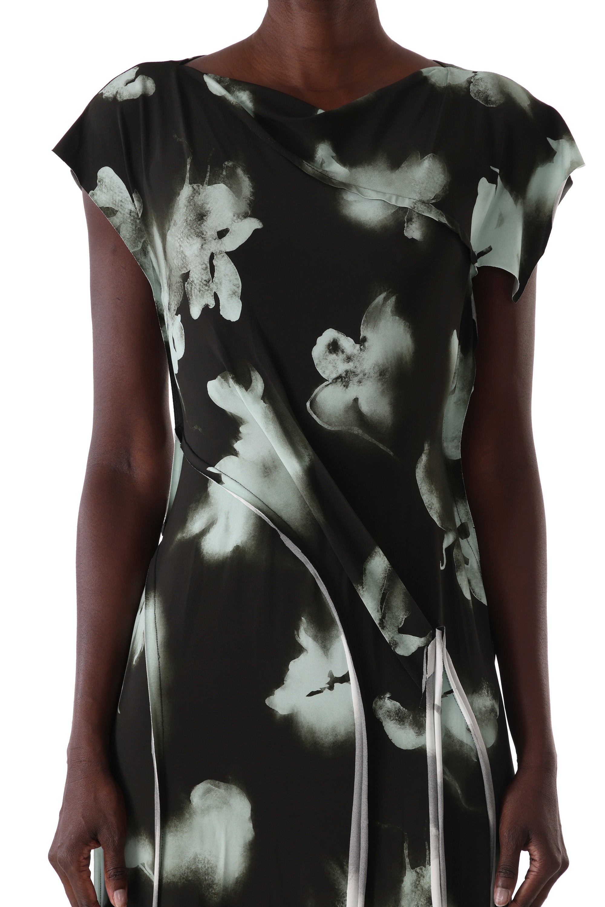 Closer look at the watercolor-like floral print