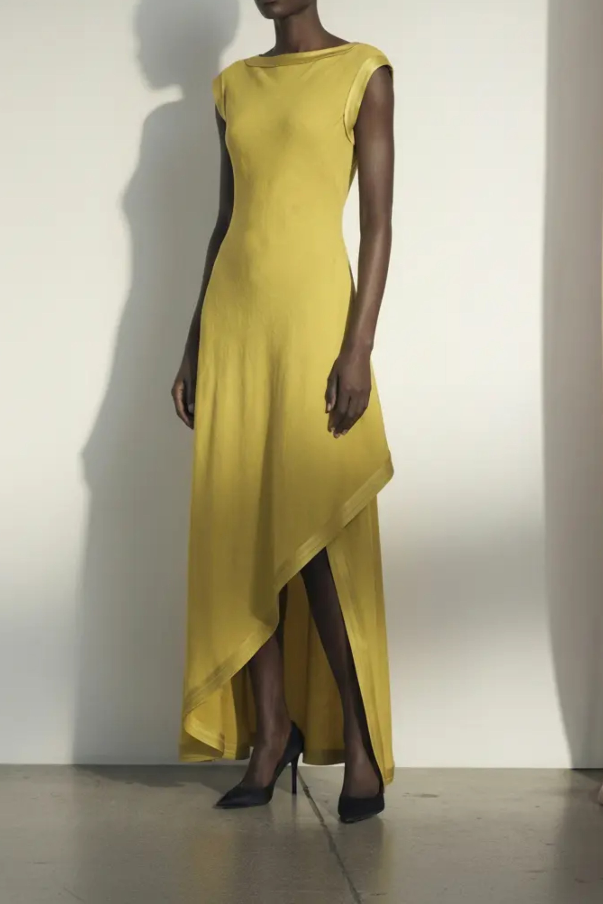 Washed Twill Asymmetrical Gown