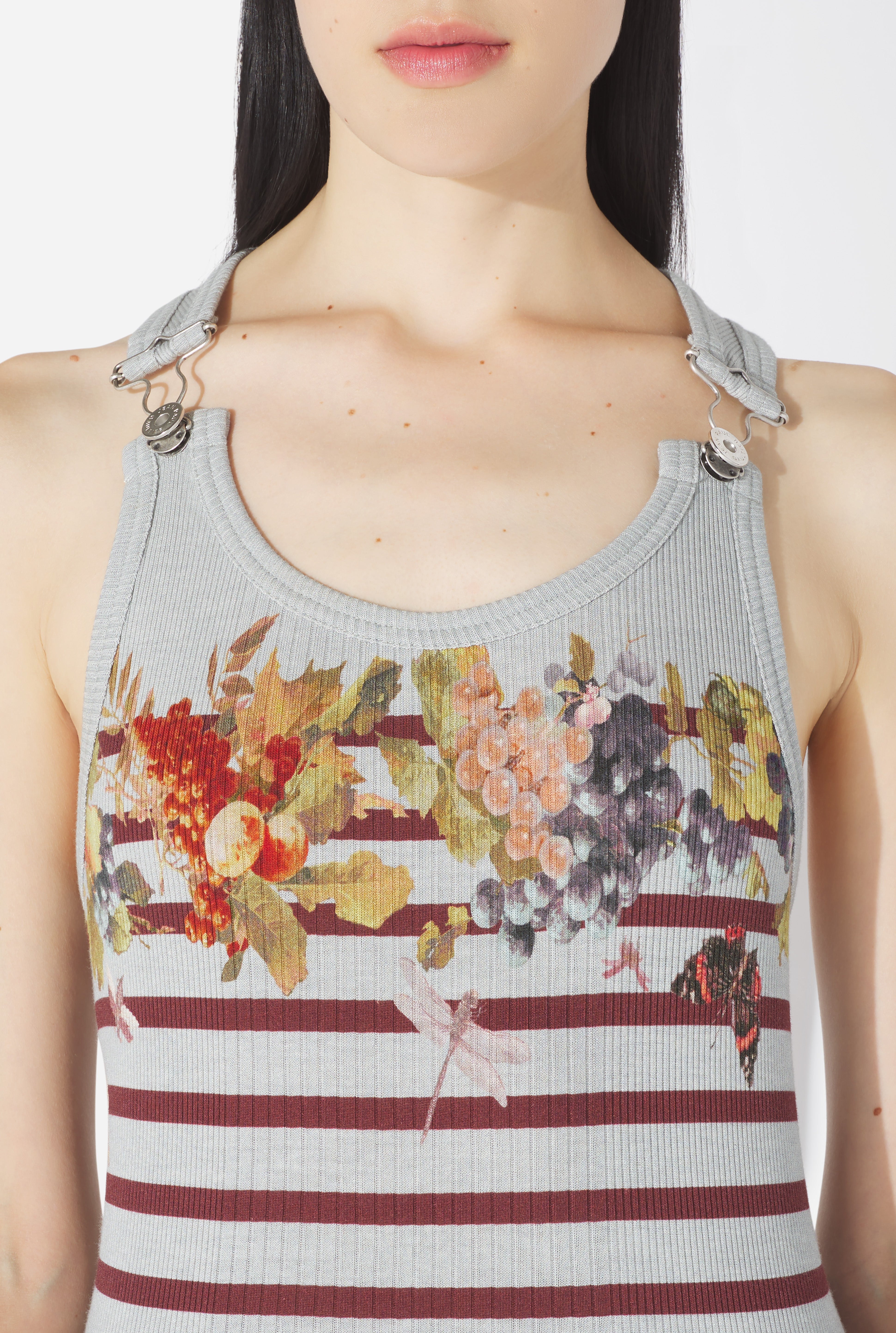 Close detail of the printed upper chest