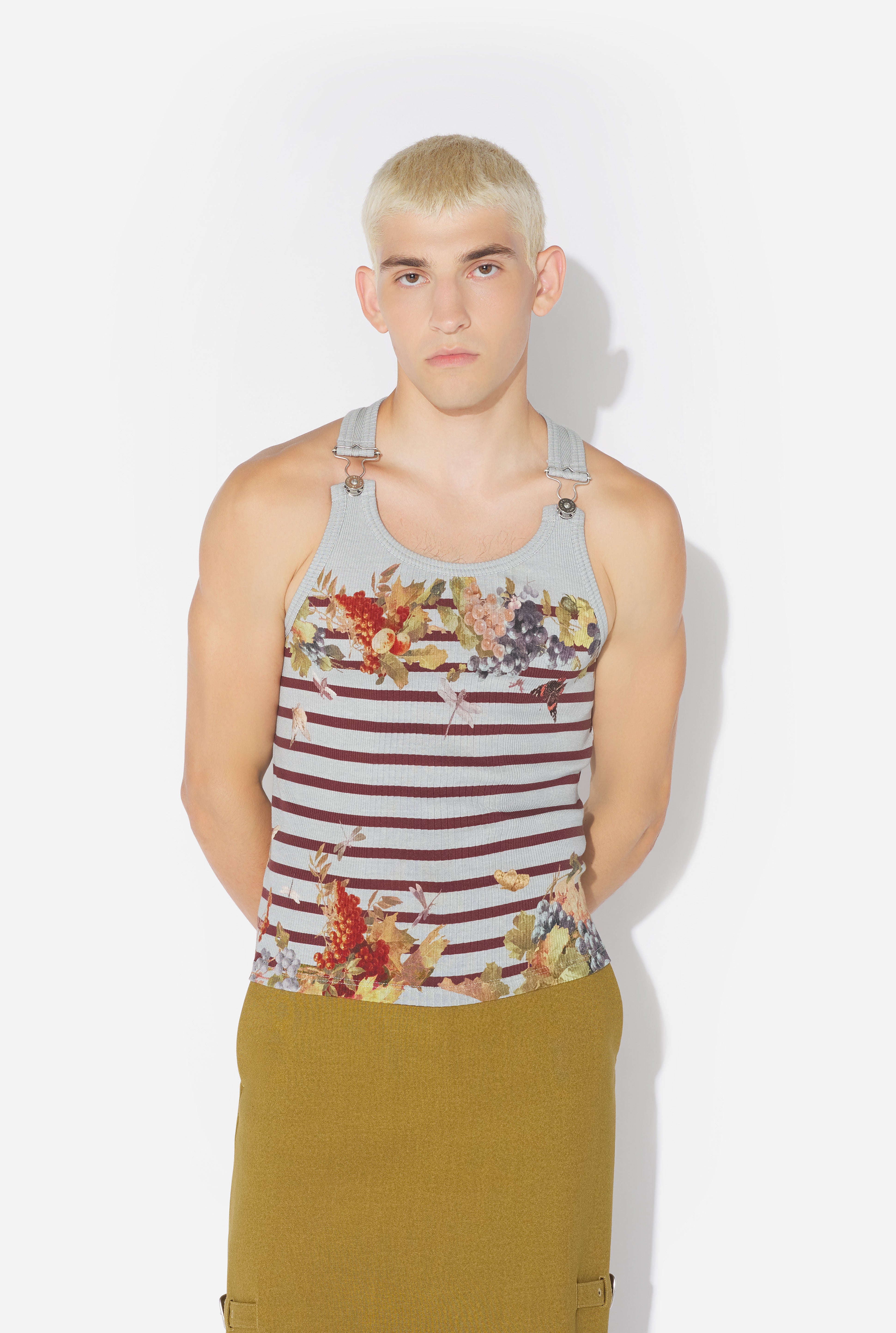 Styled on a male model to stress the house’s fluid casting