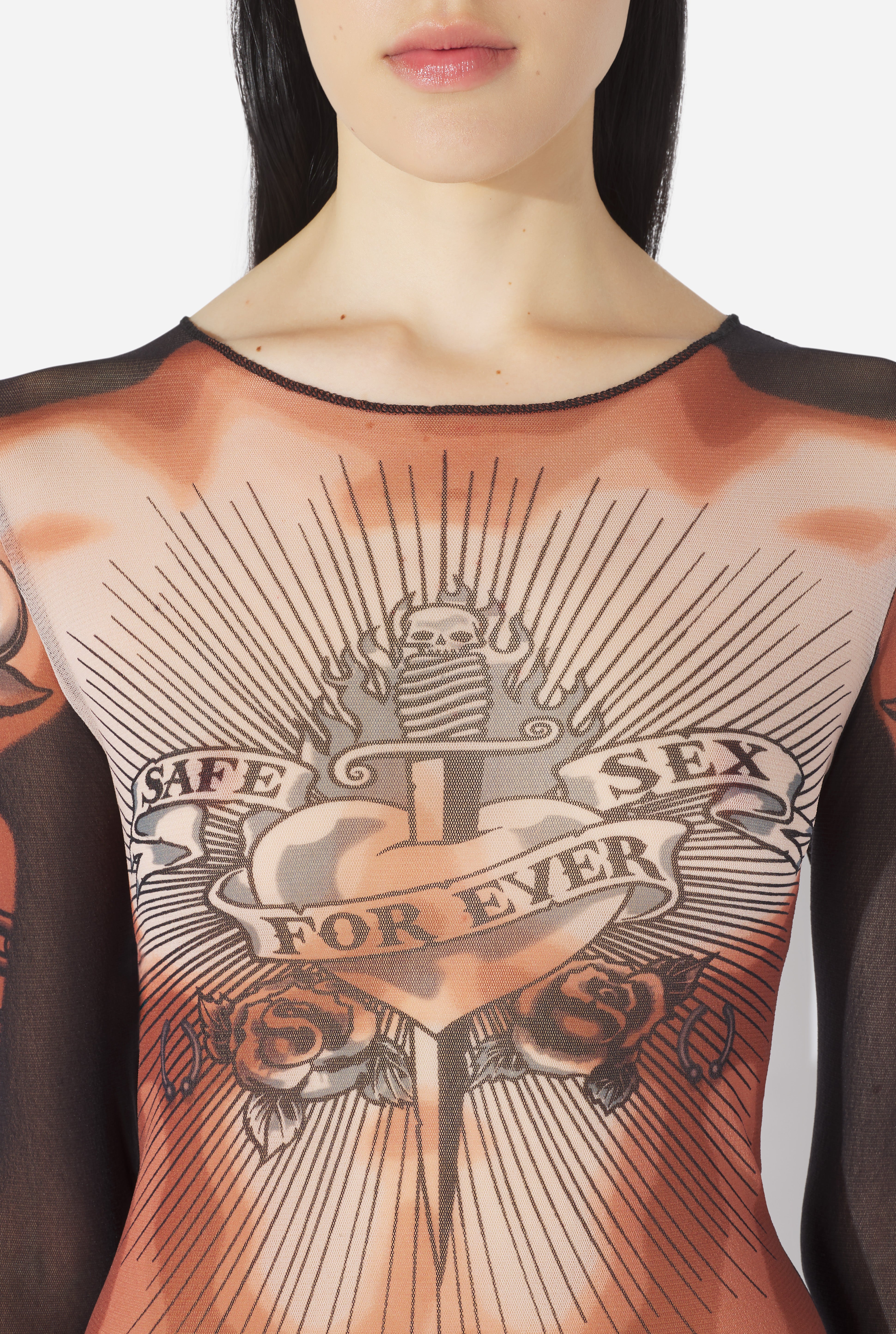 Chest detail with the Safe Sex motif