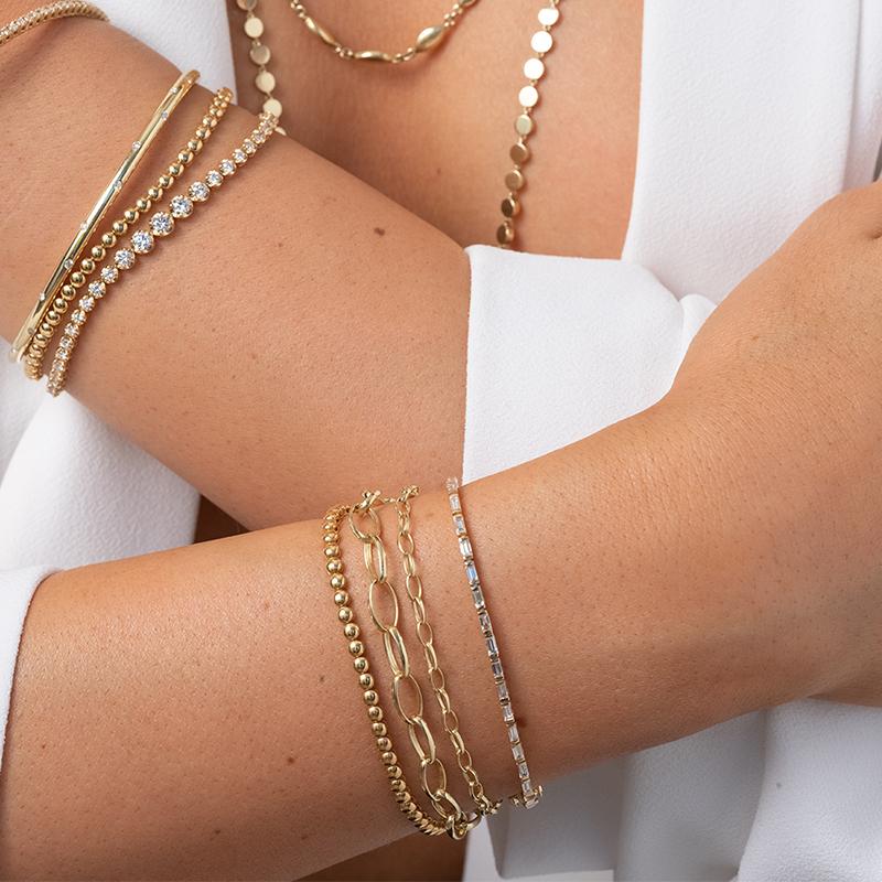 Styled stacked with slimmer bracelets