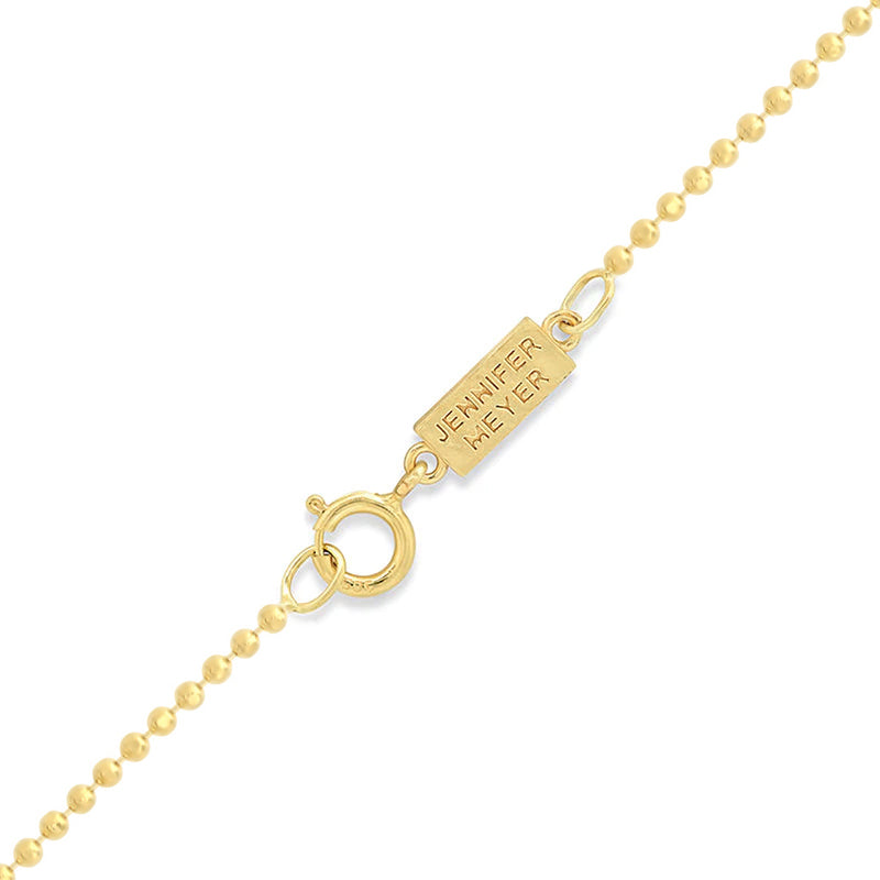 Diamond-cut bead chain and clasp construction