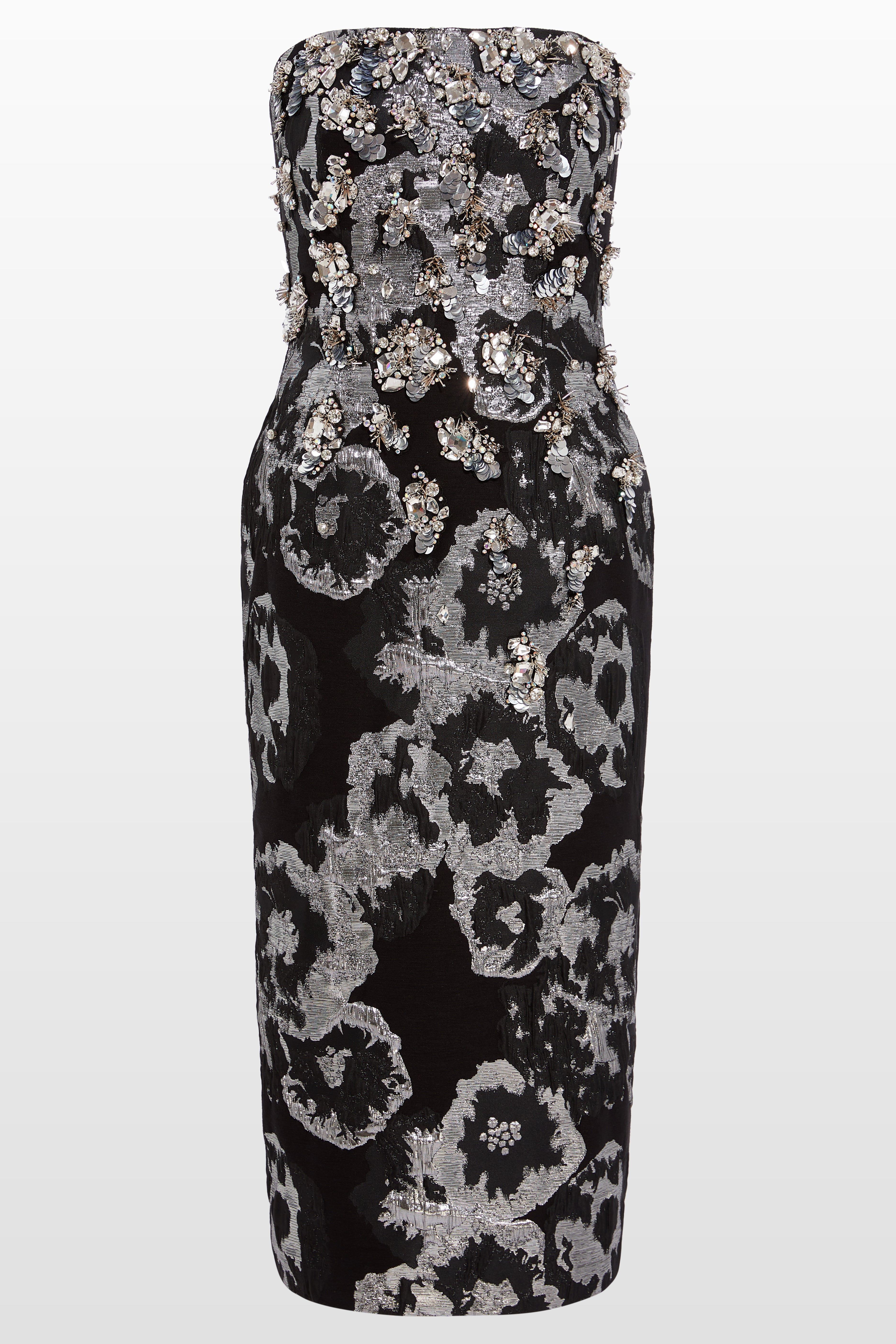 Black Lotus Strapless Gown