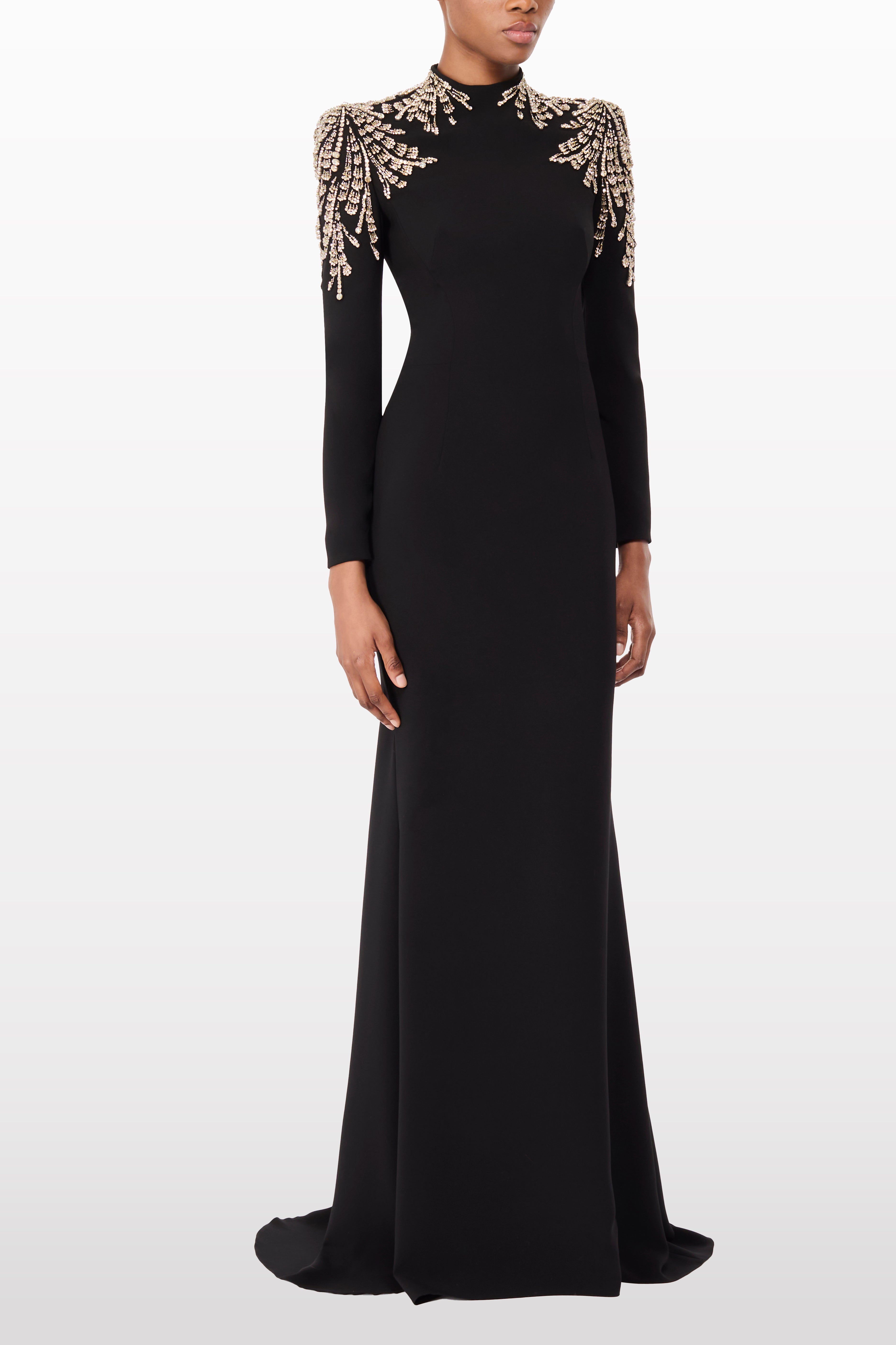 Liquorice 2033 gown — three-quarter view