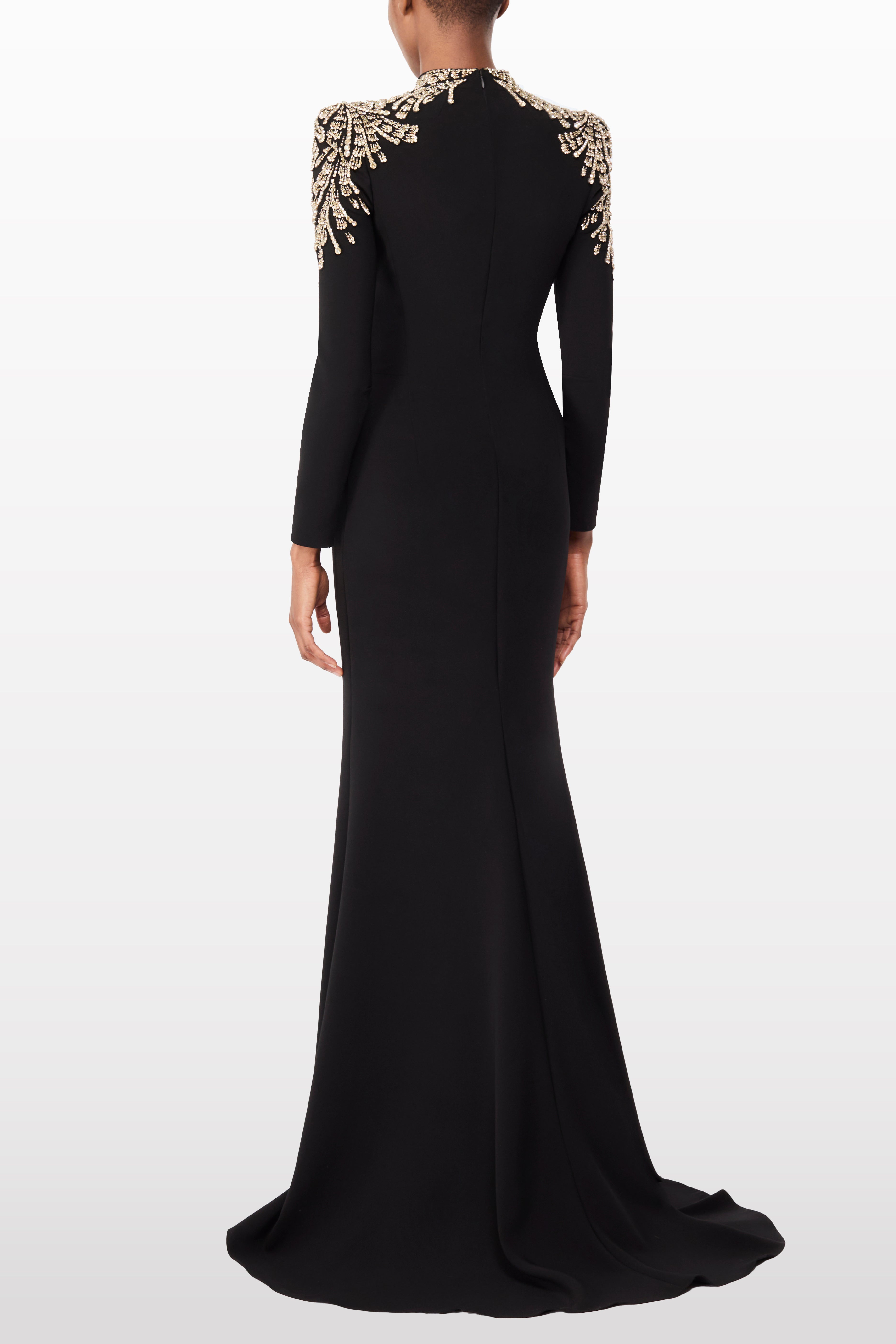 Liquorice 2033 gown — side angle
