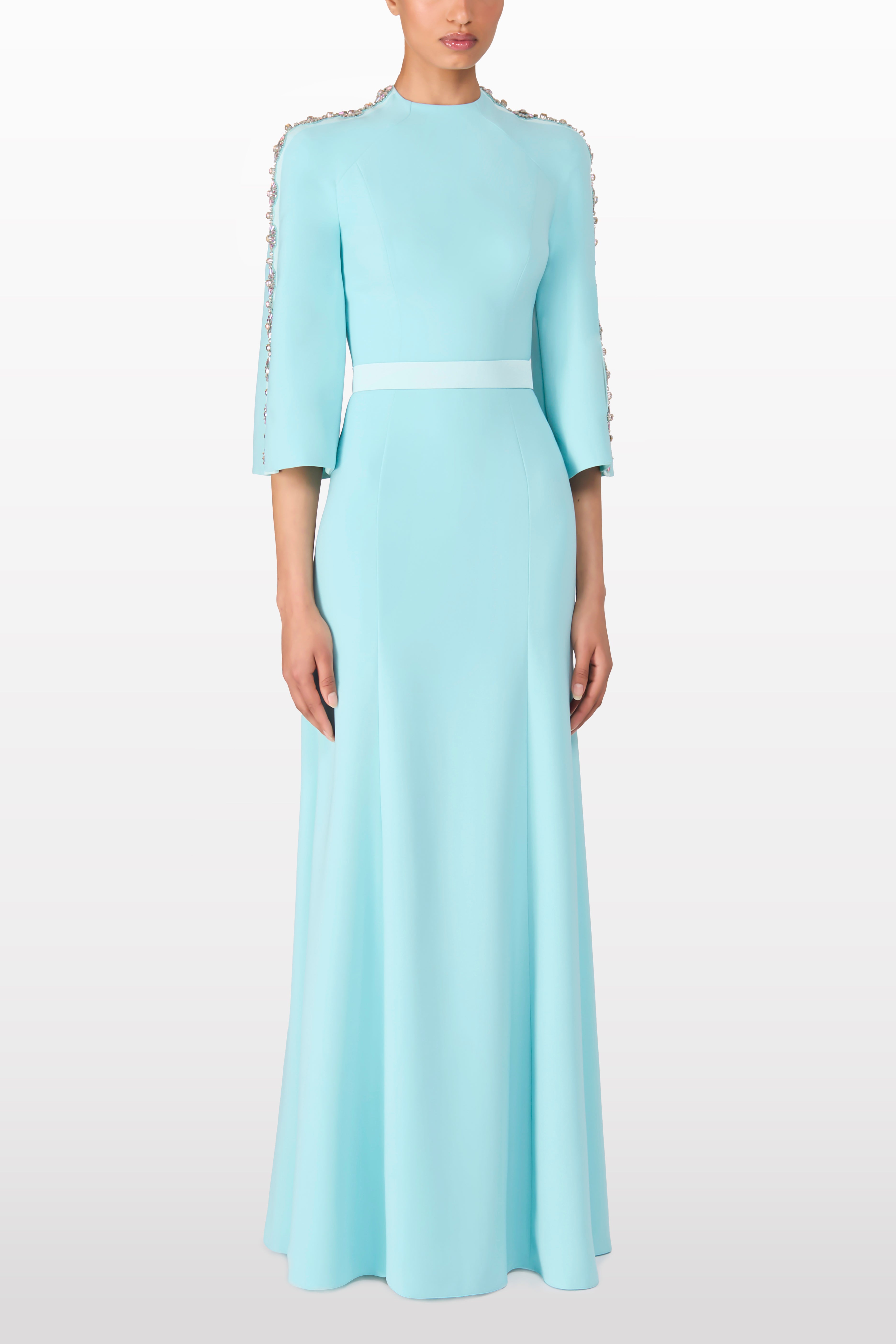 LIGHT AZURE 1064 gown — three-quarter view