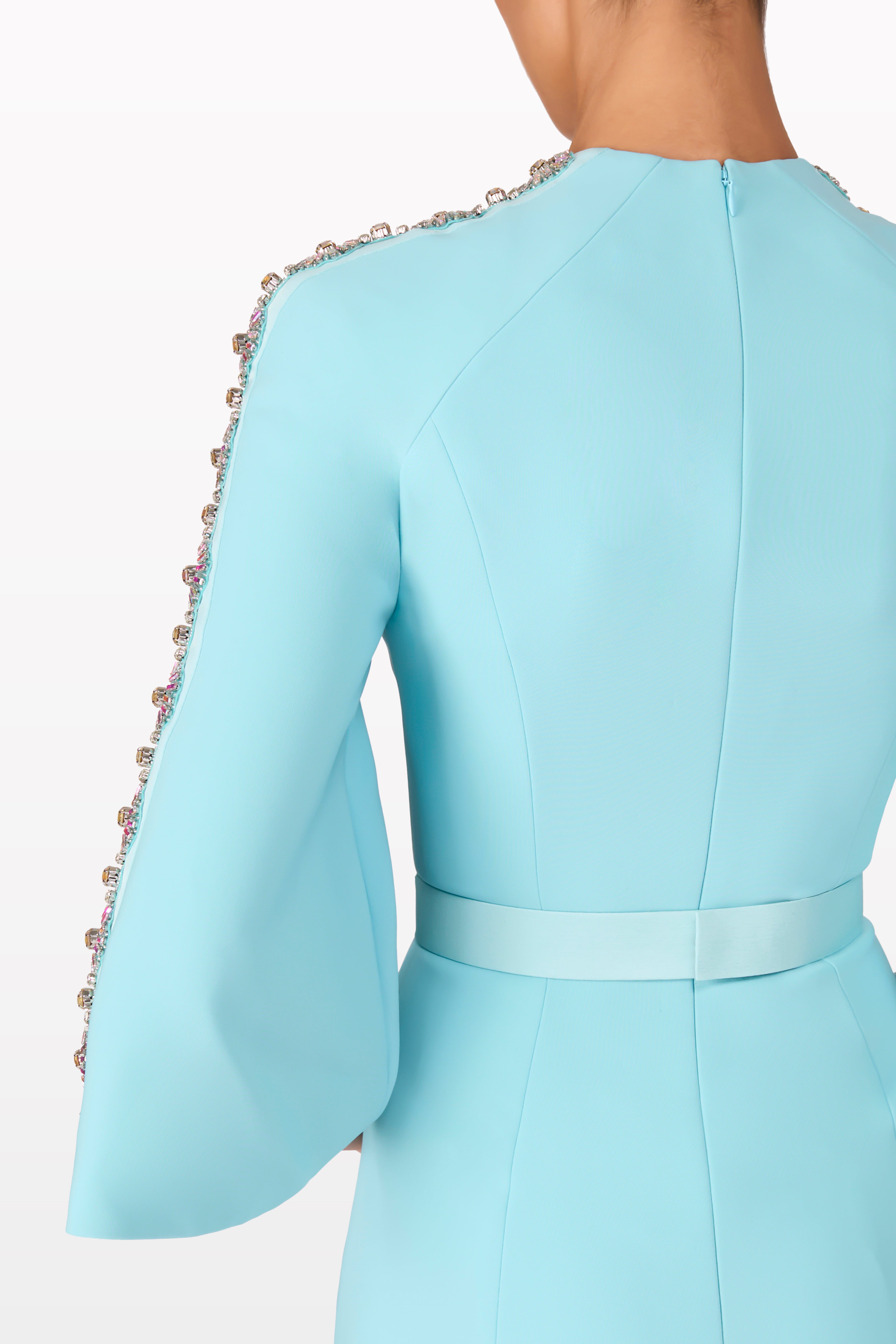 LIGHT AZURE 1064 gown — detail close-up