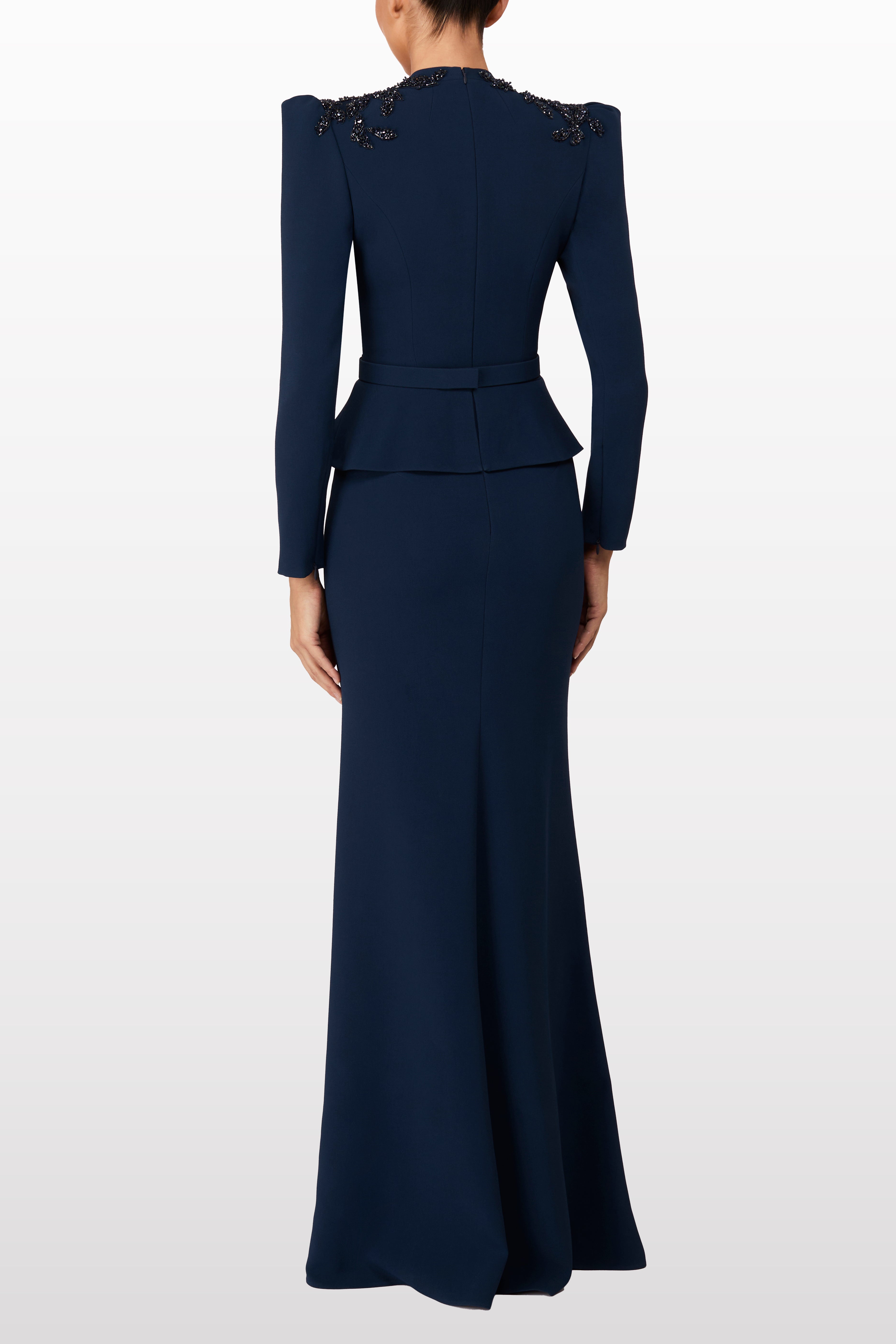 Blackthorne Blue 2124 gown — side angle