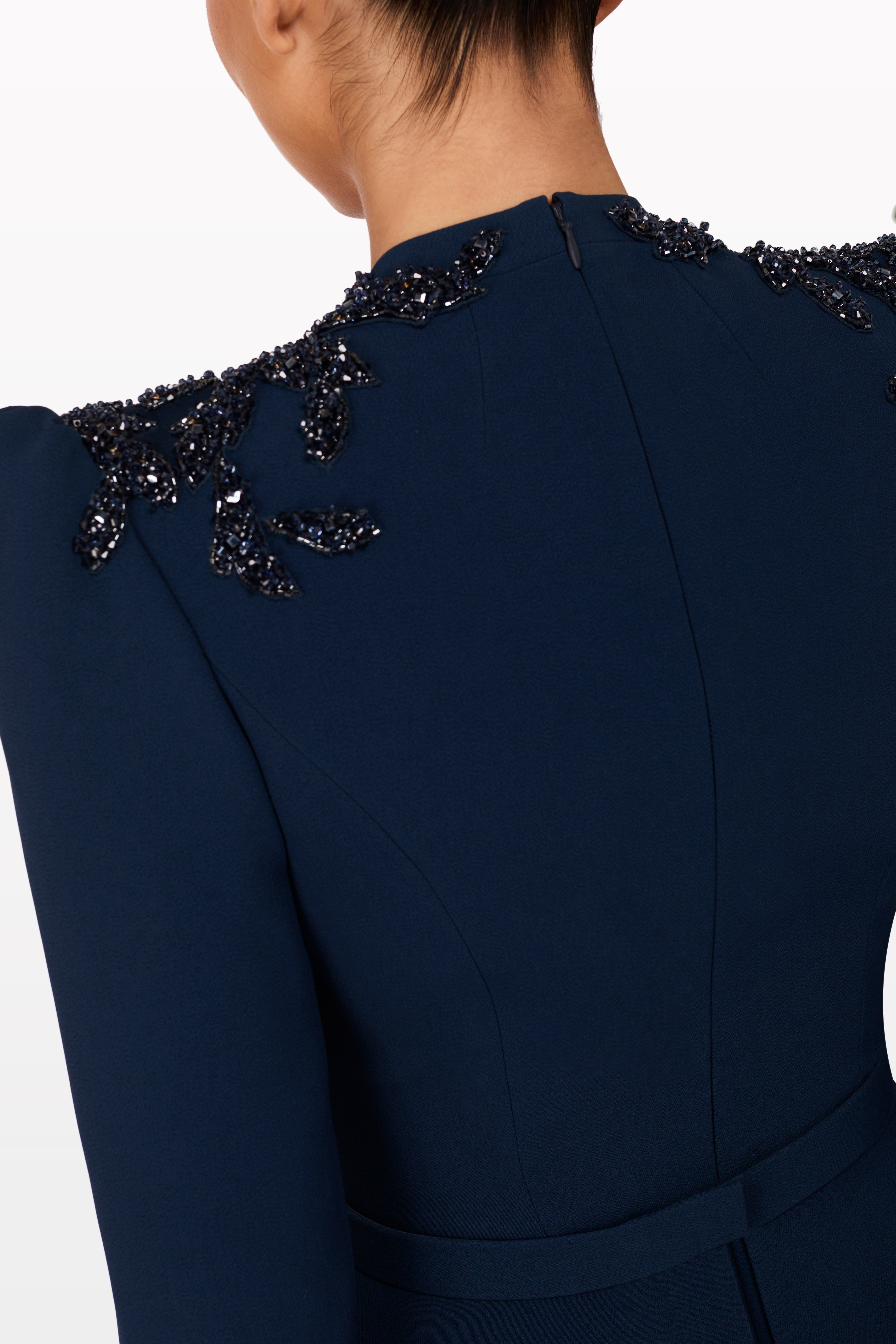 Blackthorne Blue 2124 gown — detail close-up