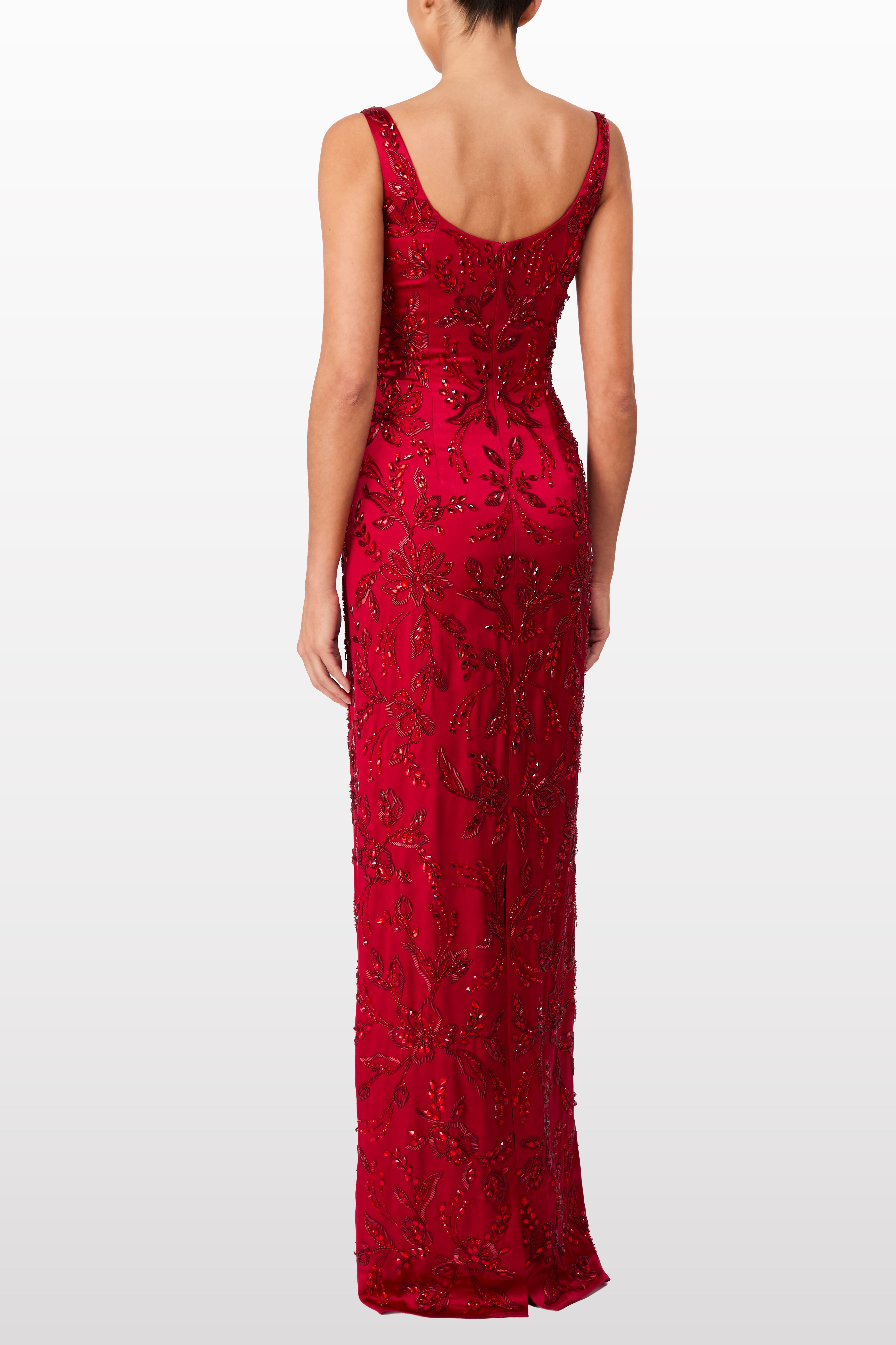 Chilli Red 2132 gown — side angle