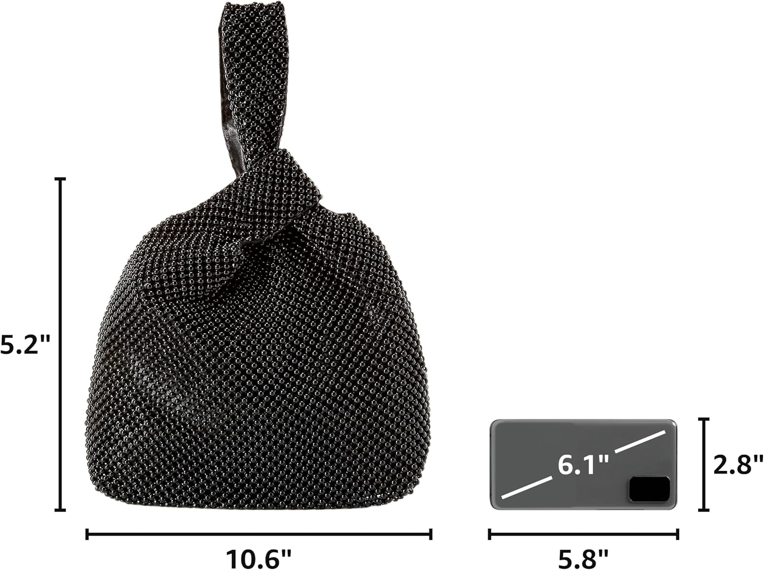 Dimension view of the pouch proportions