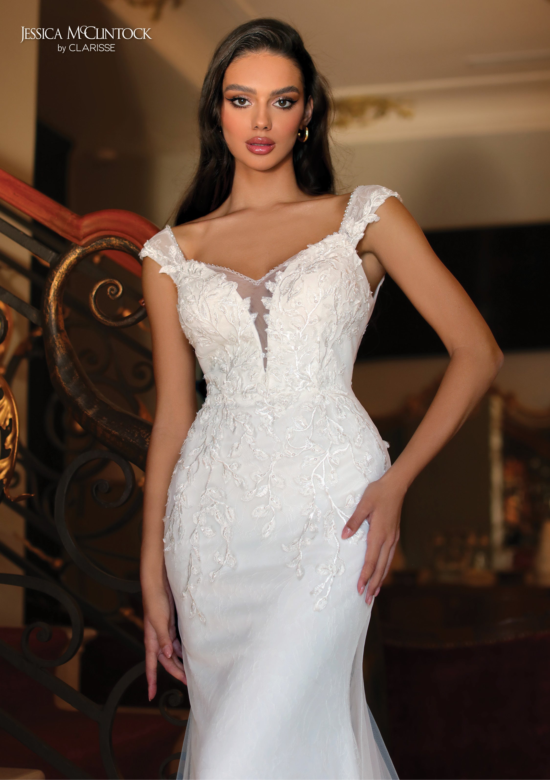 Closer crop showing the lace texture at the bodice