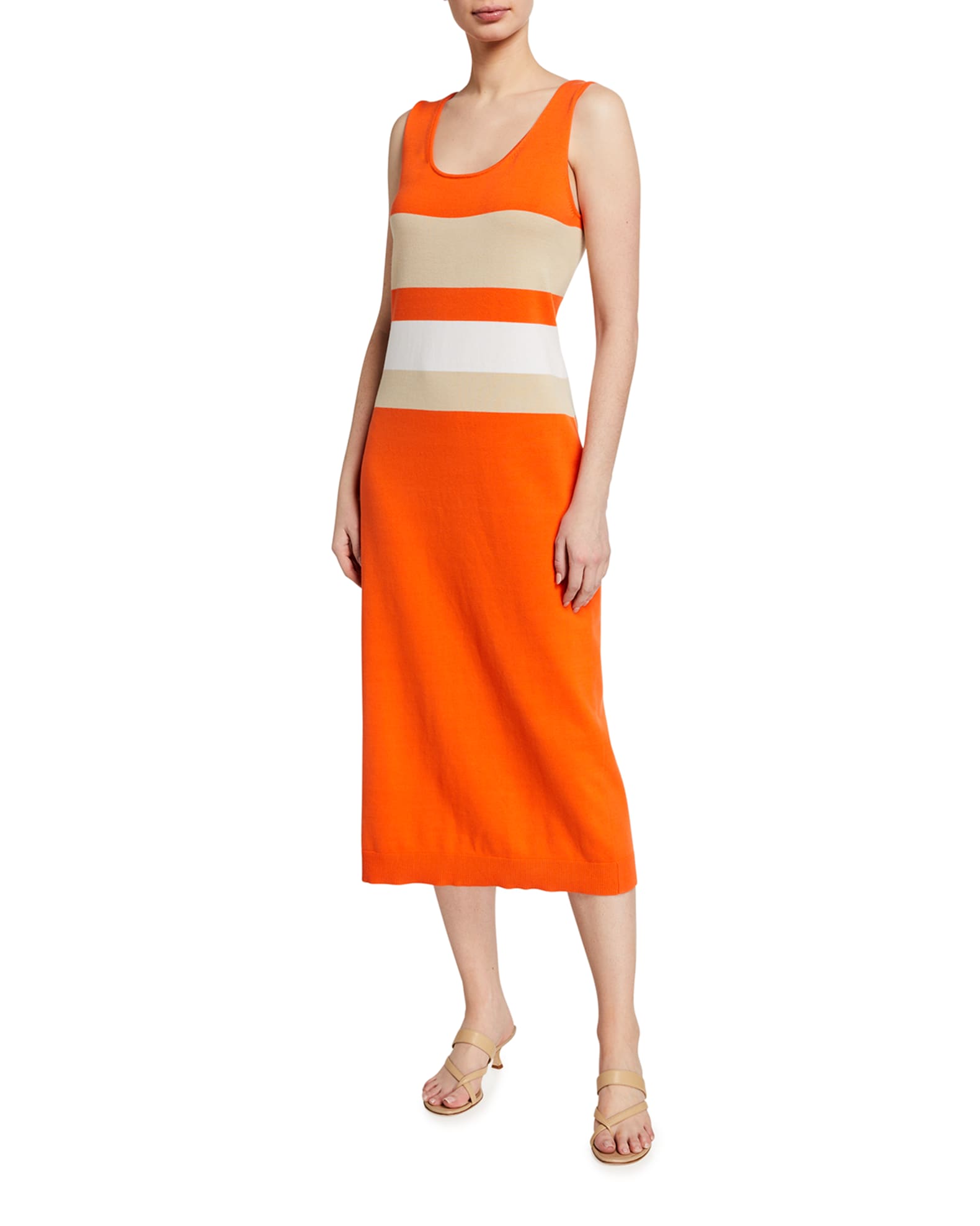 Colorblock Sleeveless Sweater Dress
