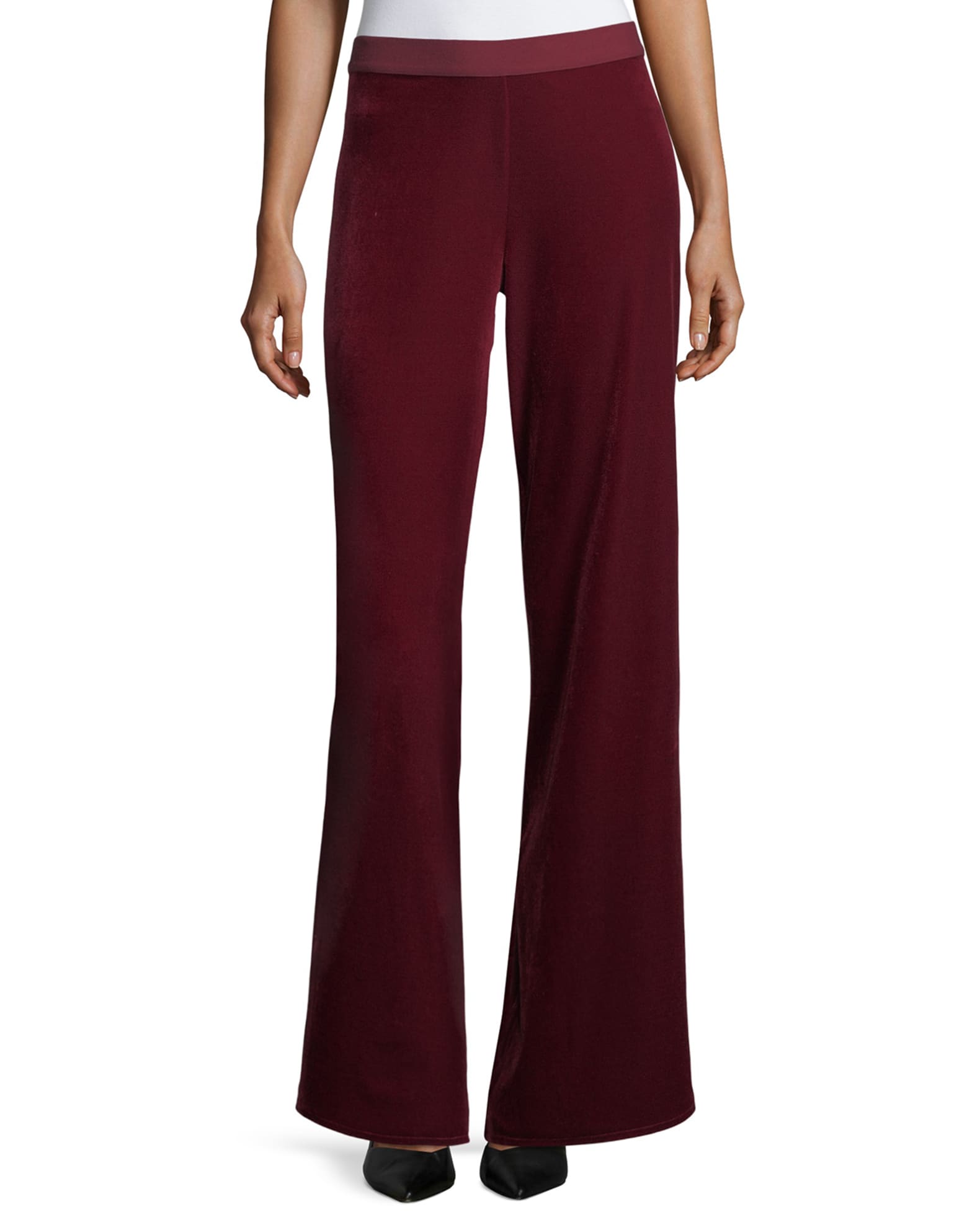 Velvet Wide-Leg Pants