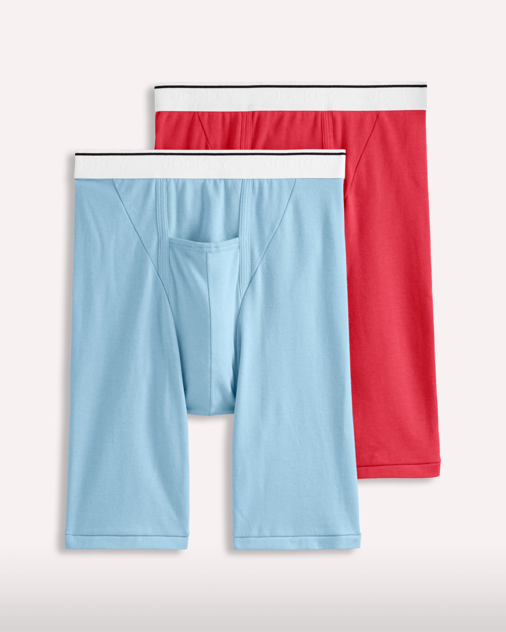 Two-pack flat lay with the horizontal fly visible